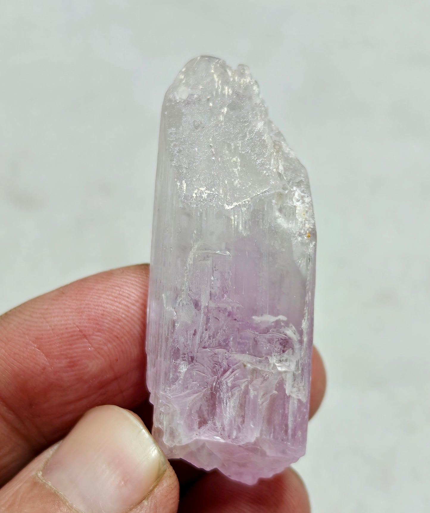 Rocks Gems Minerals Crystals Stones: Terminated bicolor crystal of specimen spodumene kunzite 36 grams