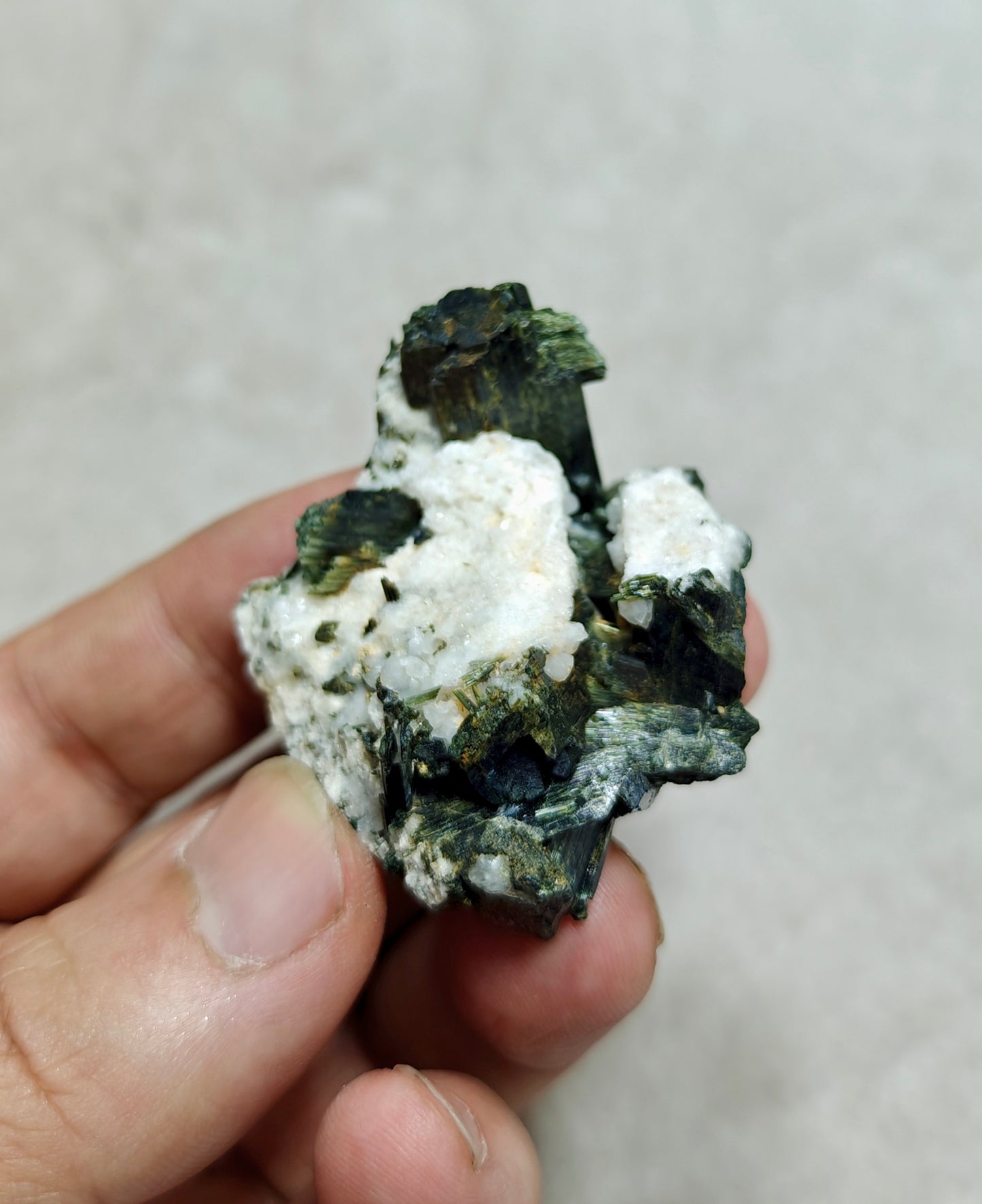 Single beautiful aesthetic aegirine crystals on matrix specimen 47 grams