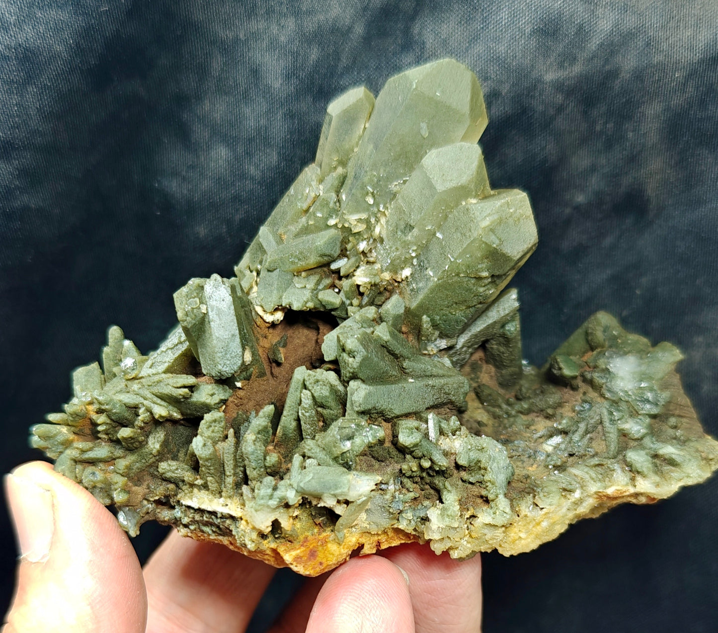 Natural chlorite quartz cluster 200 grams