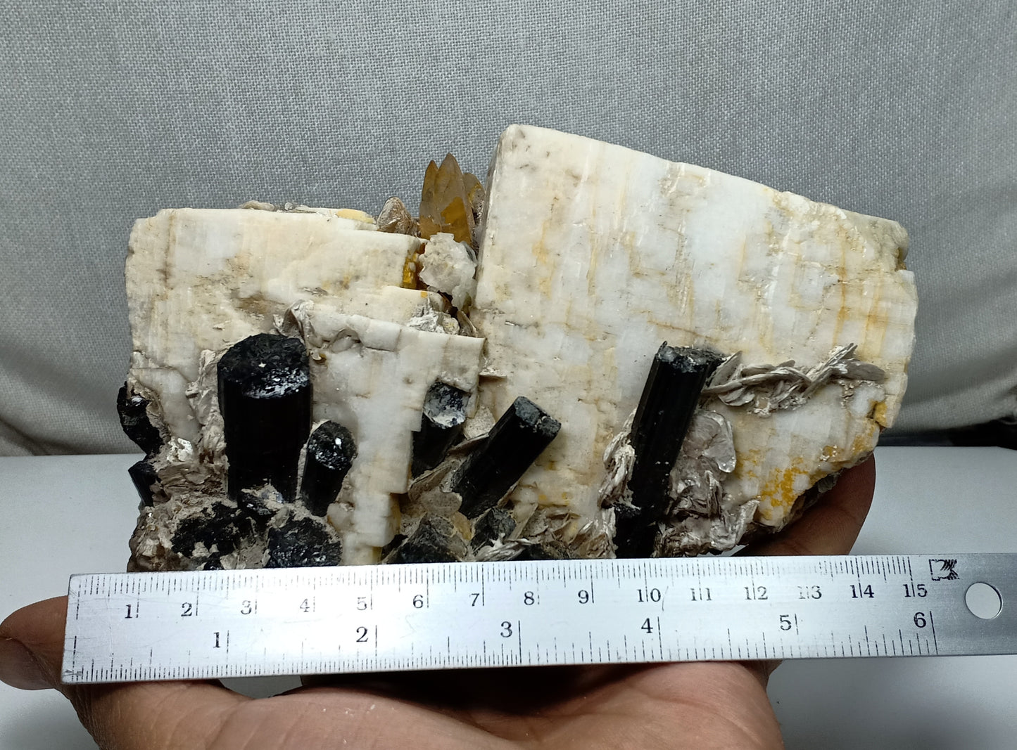 Beautiful Black Tourmaline Specimen with Albite and Quartz Crystals 1450 grams