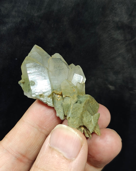 Natural chlorite quartz cluster 25 grams