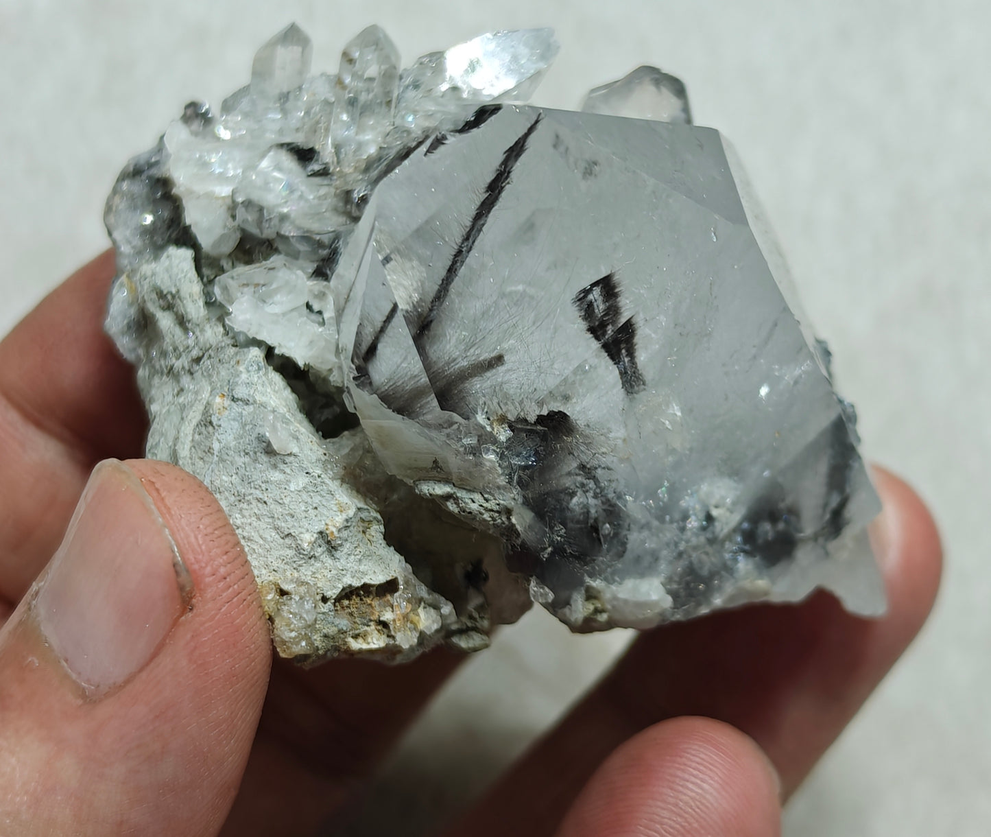 Brookite included Quartz Crystals specimen 140 grams