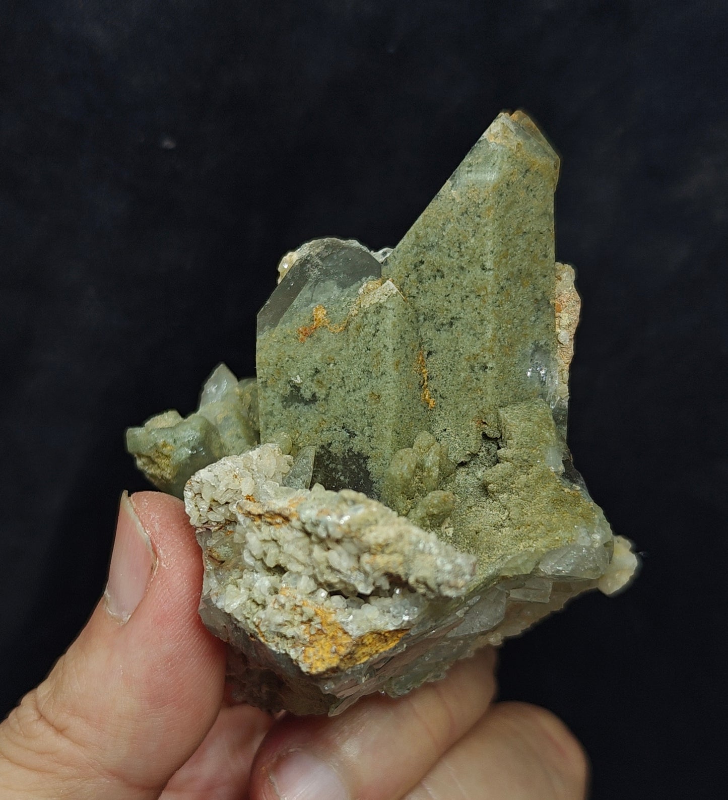Chlorite Quartz cluster 217 grams