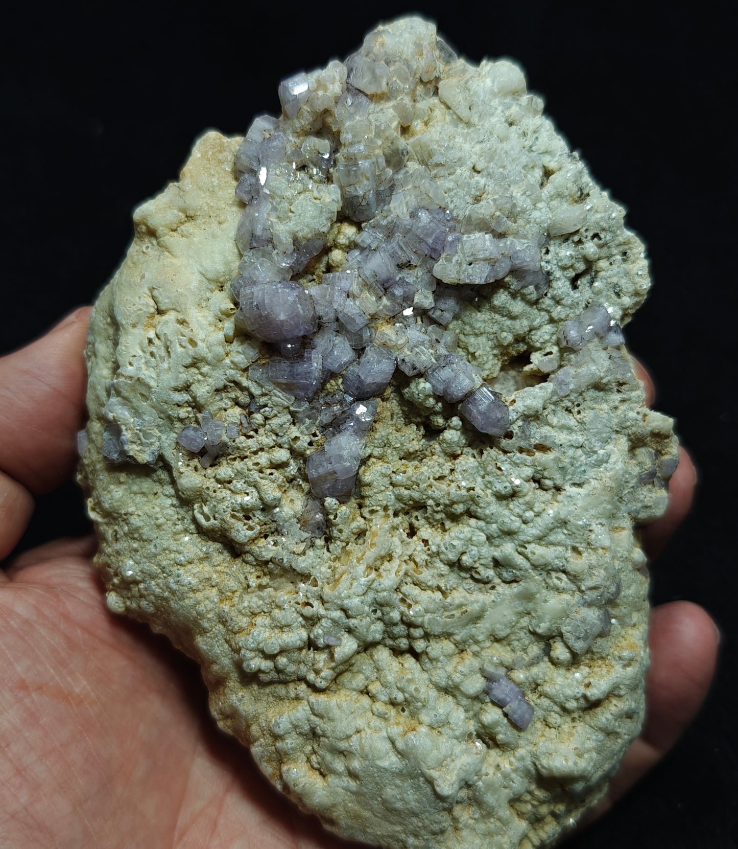 Purple Apatite crystals on matrix 528 grams