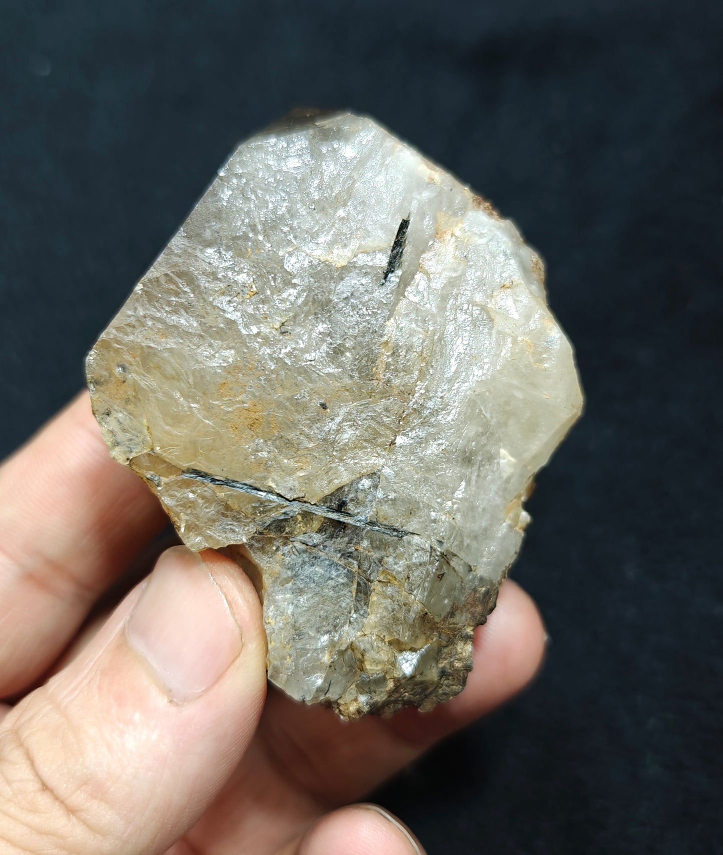 Natural astrophyllite quartz crystal with aegirine inclusions 143 grams