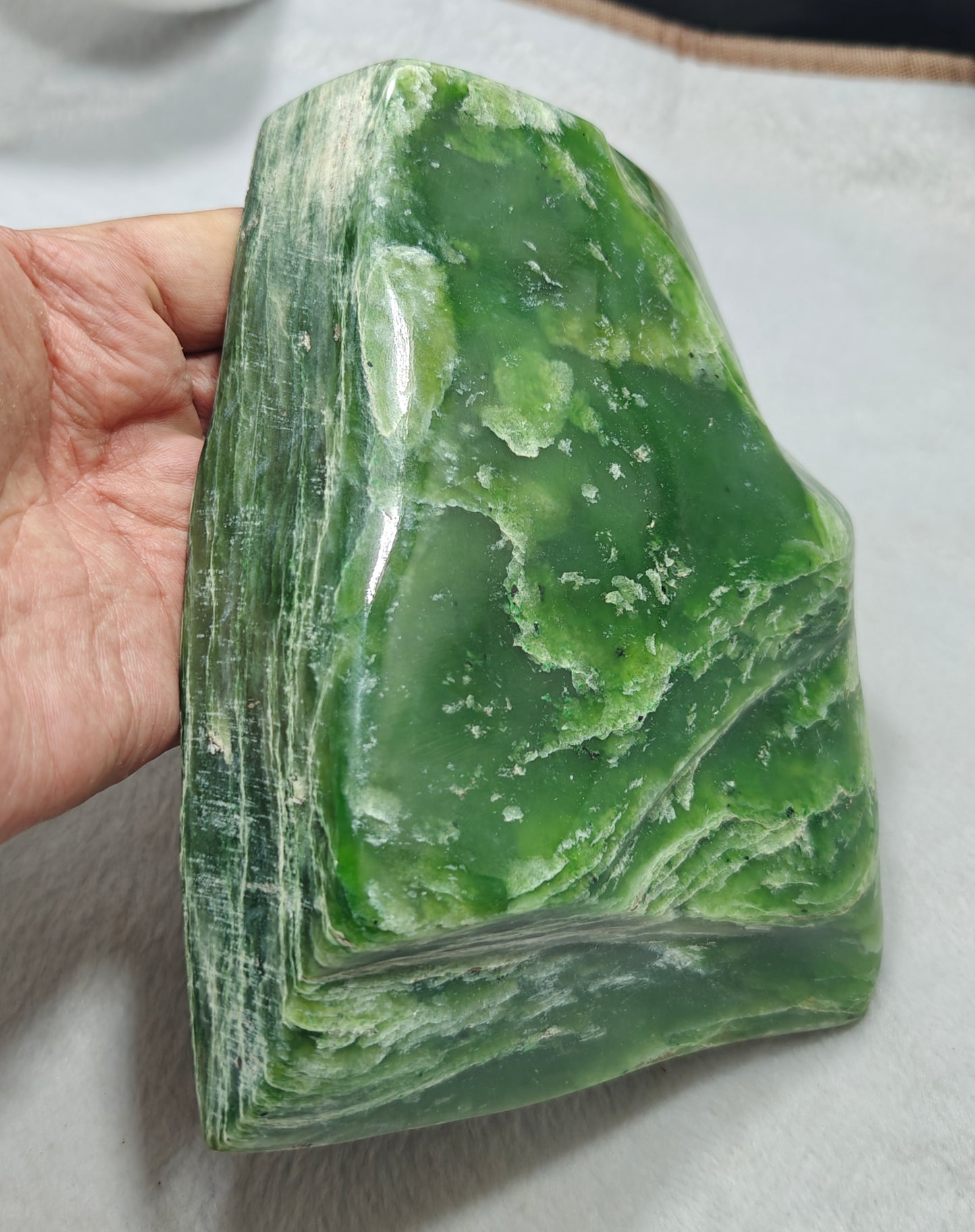 Polished Nephrite tumble freeform 1570 grams