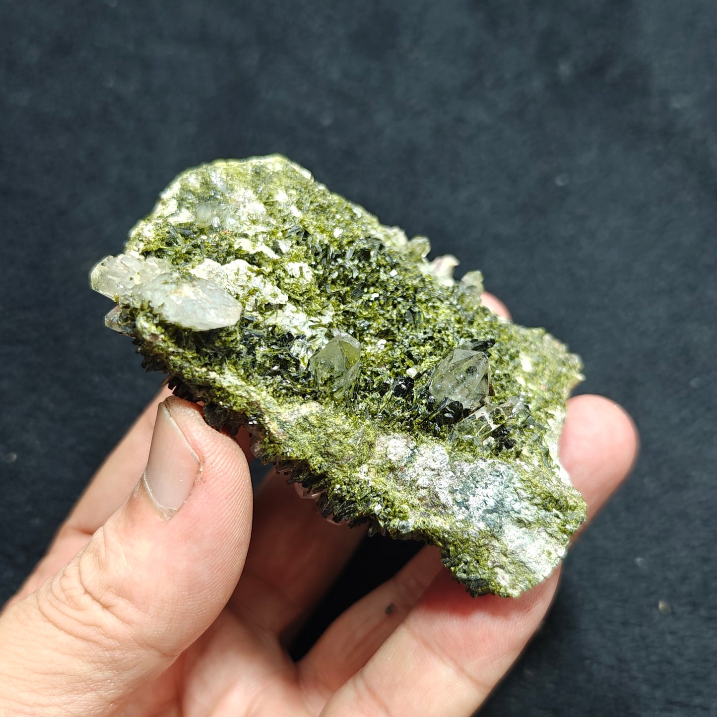 Natural double sided quartz and Epidote specimen 194 grams