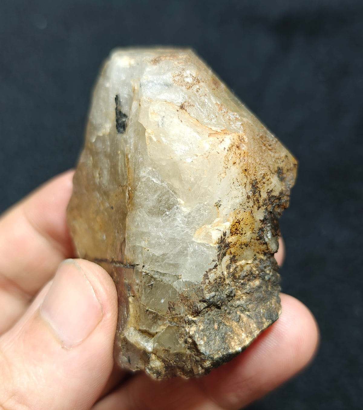 Natural astrophyllite quartz crystal with aegirine inclusions 143 grams
