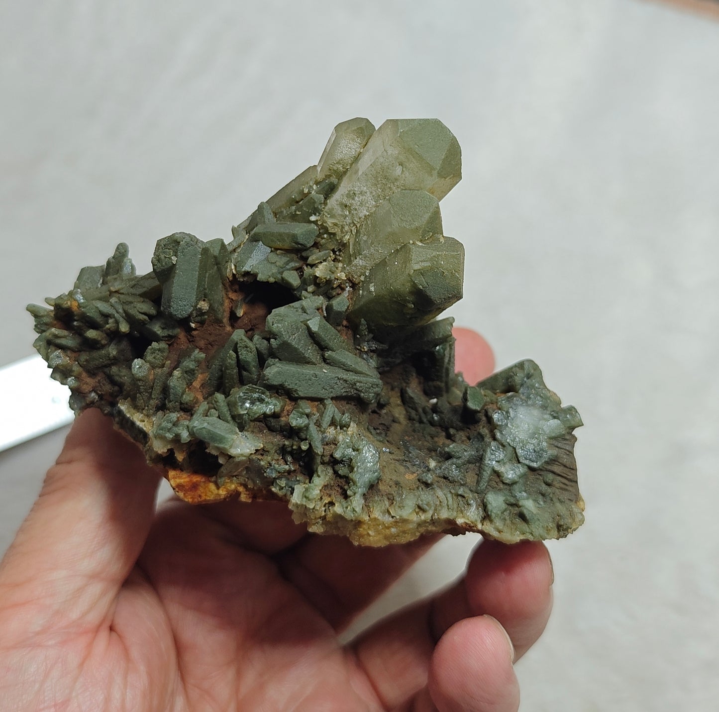 Natural chlorite quartz cluster 200 grams