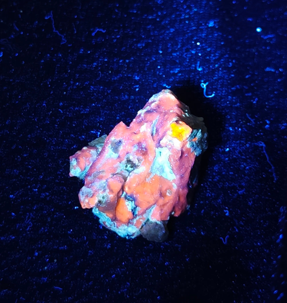Afghanite Fluorescent specimen with calcite  19 grams