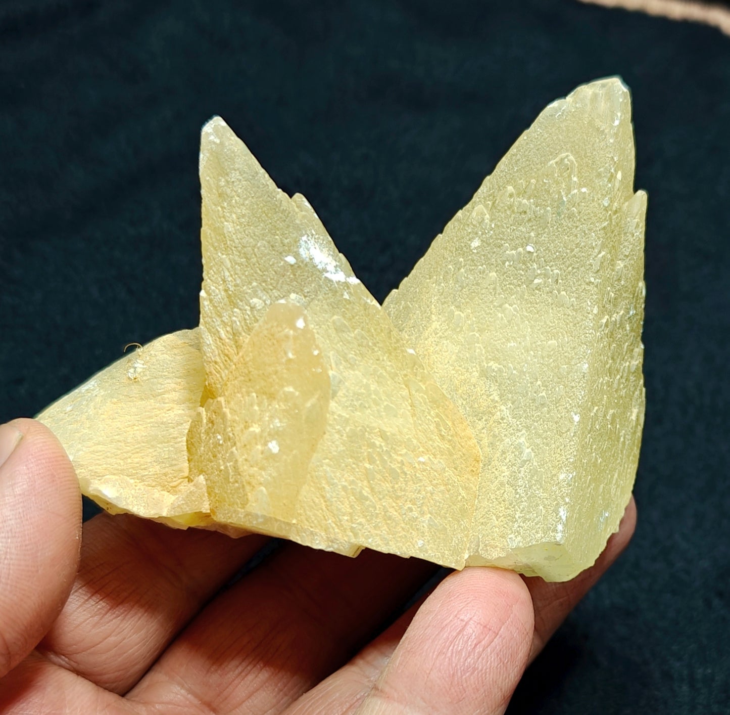 Dogteeth calcite crystals cluster with beautiful terminations 218 grams