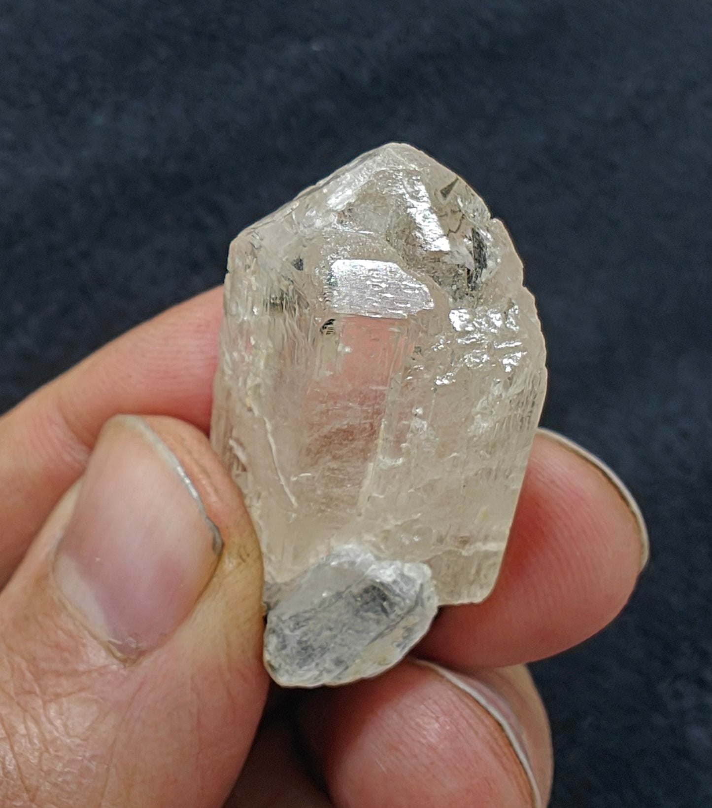 Natural terminated topaz crystal with black tourmaline 17 grams