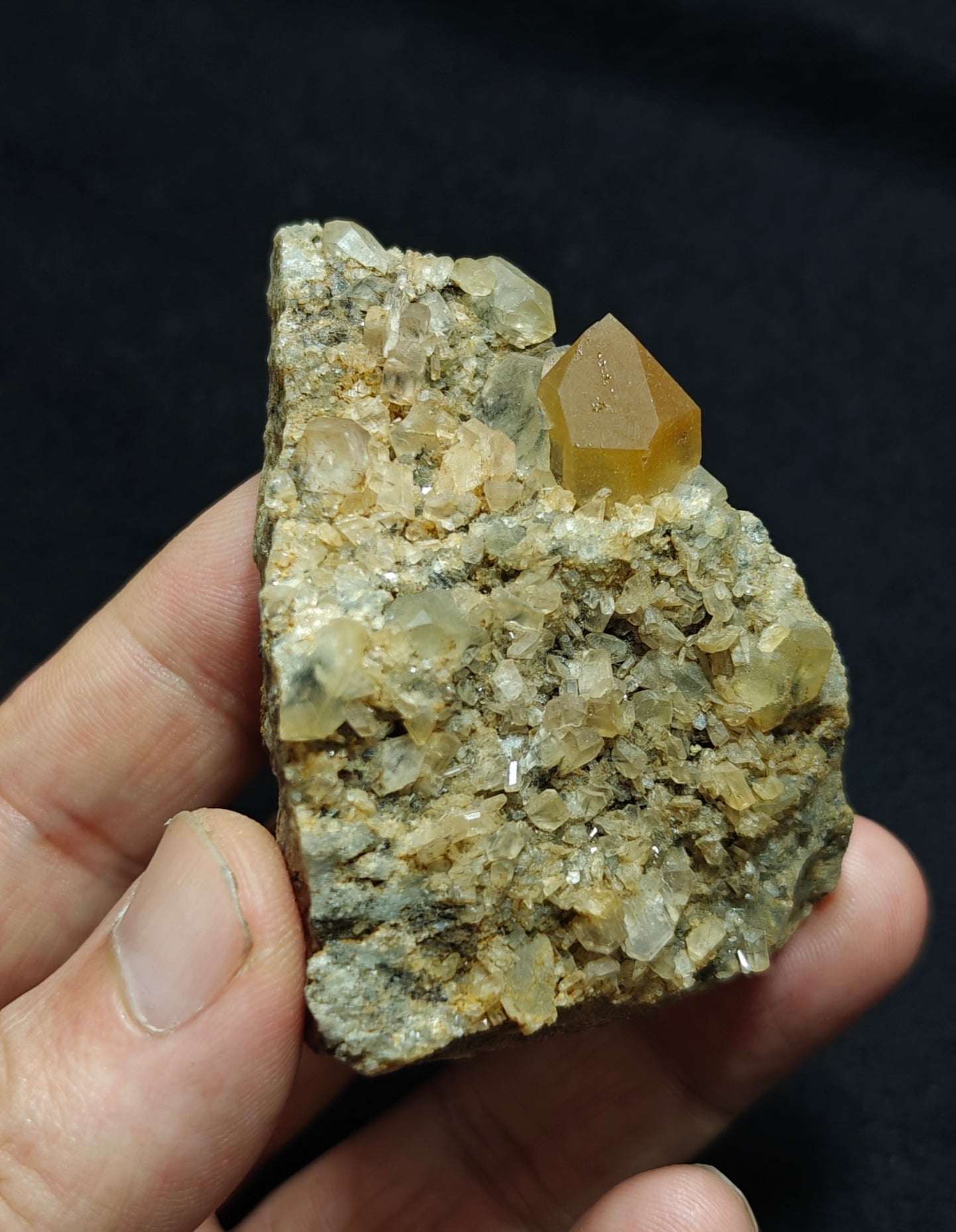Astrophyllite Quartz Crystal on matrix 104 grams