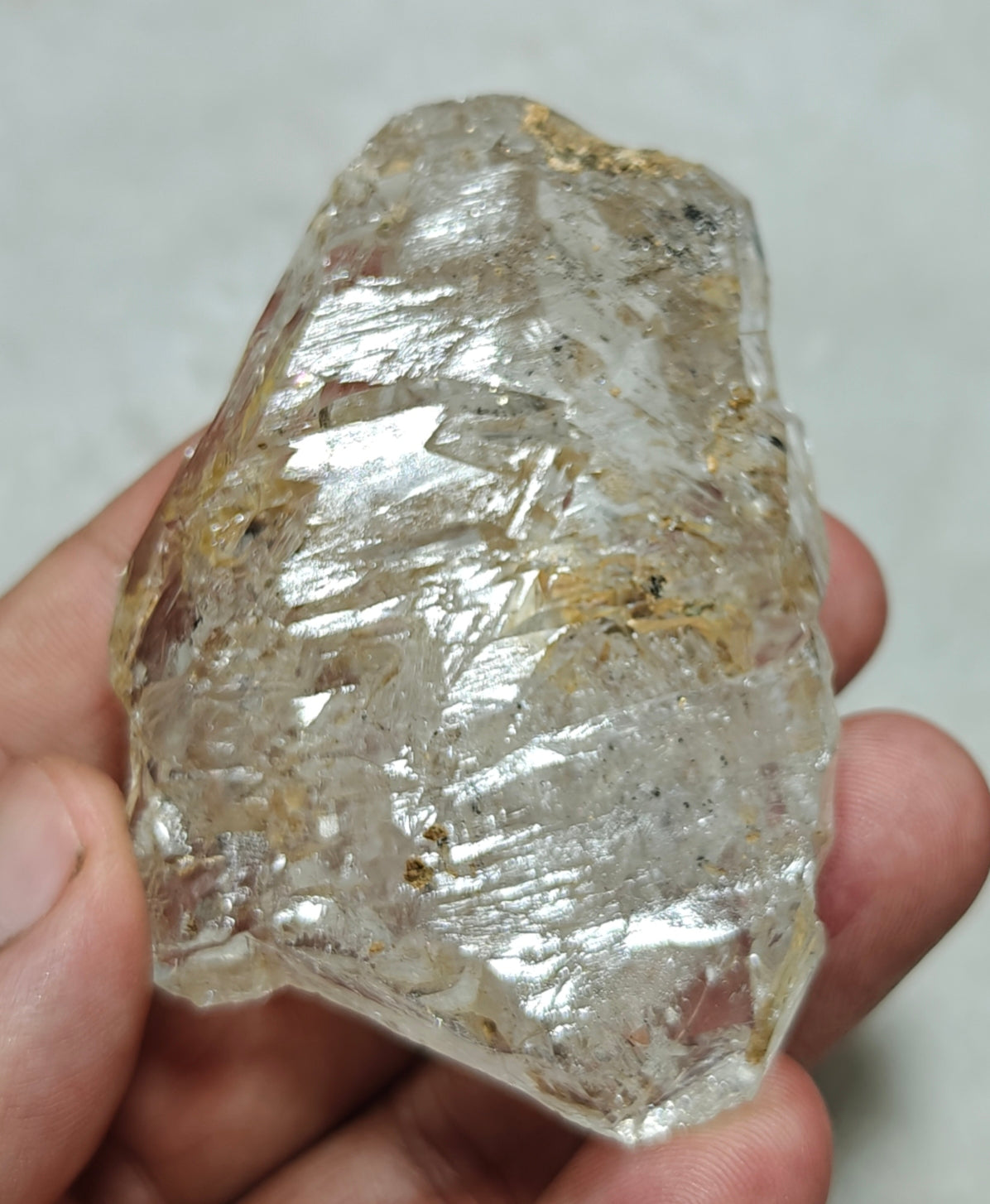 Beautiful double terminated Fenster Skeletal Quartz crystal with clay filling 94 grams
