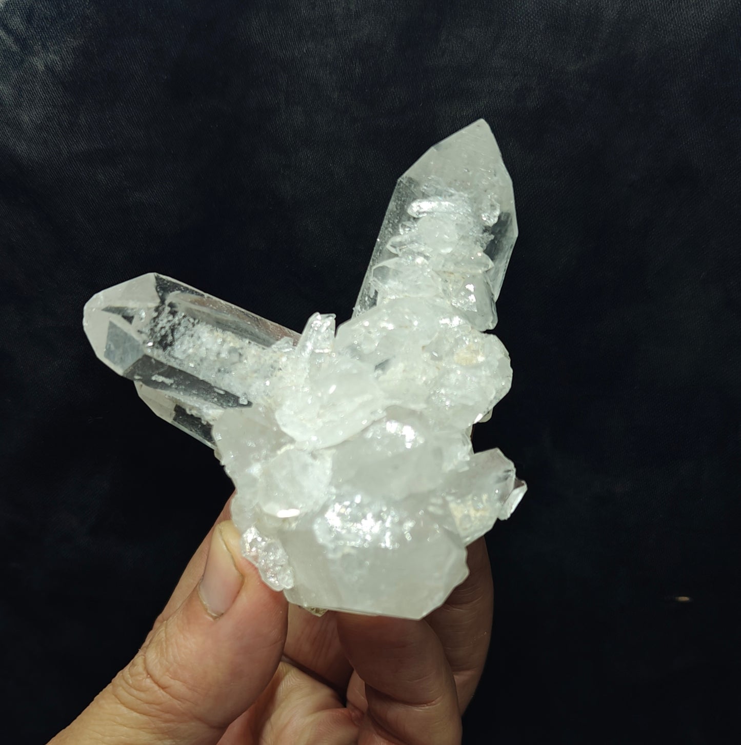 An amazing specimen of clear terminated quartz Crystals 193 grams