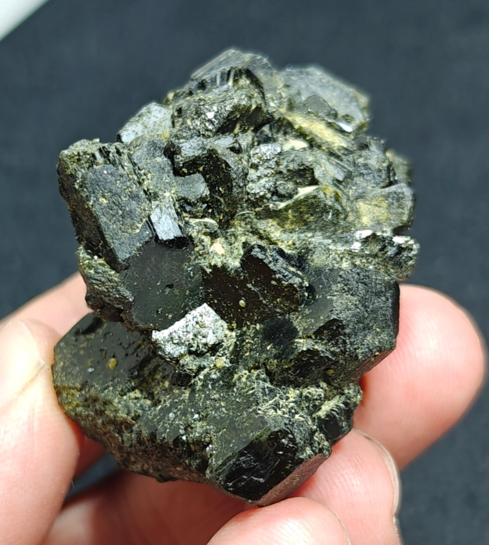 Natural dark green color epidote crystal 77 grams