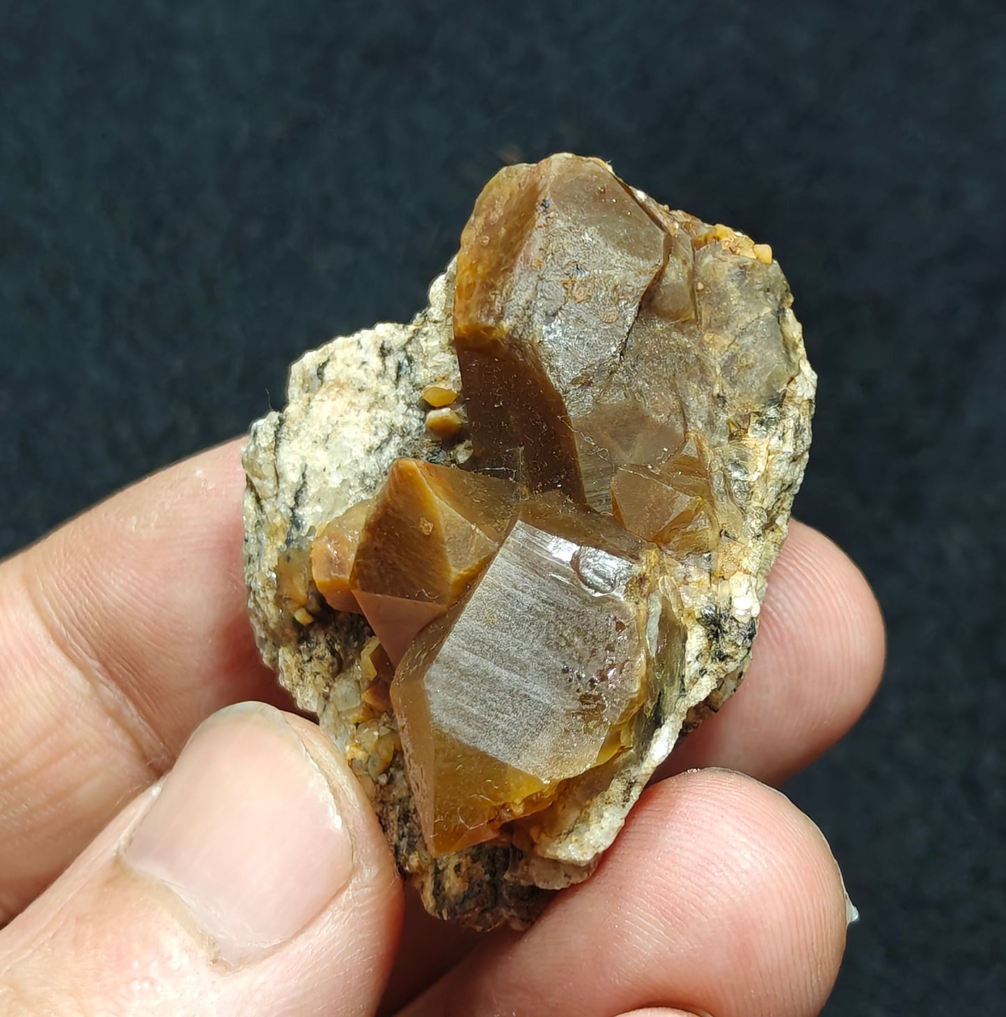 Astrophyllite Quartz Crystals cluster on matrix of granite 44 grams