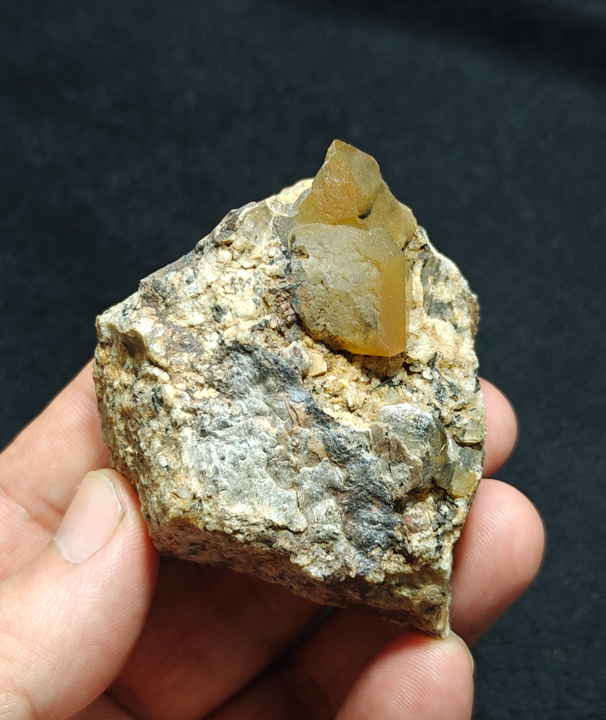 Astrophyllite Quartz Crystals cluster with aegirine  144 grams
