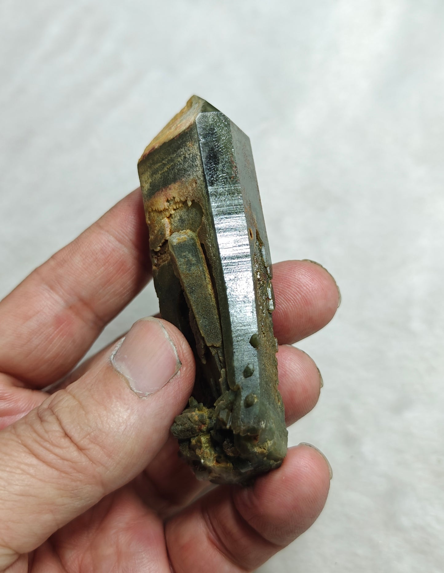 Natural crystal of beautifully terminated Chlorite Quartz 78 grams