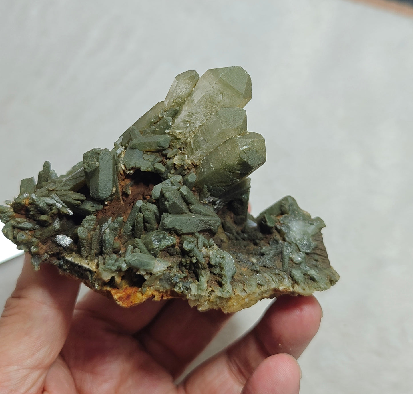Natural chlorite quartz cluster 200 grams
