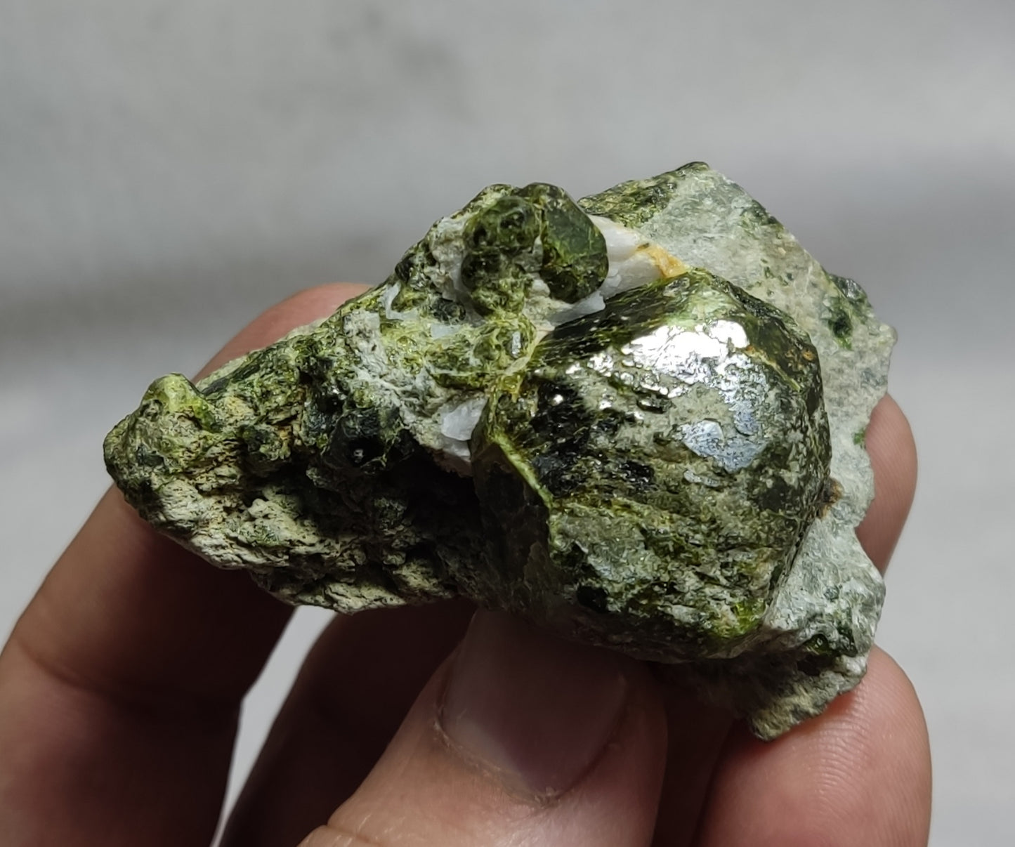 Garnet variety demantoid crystal on matrix 104 grams