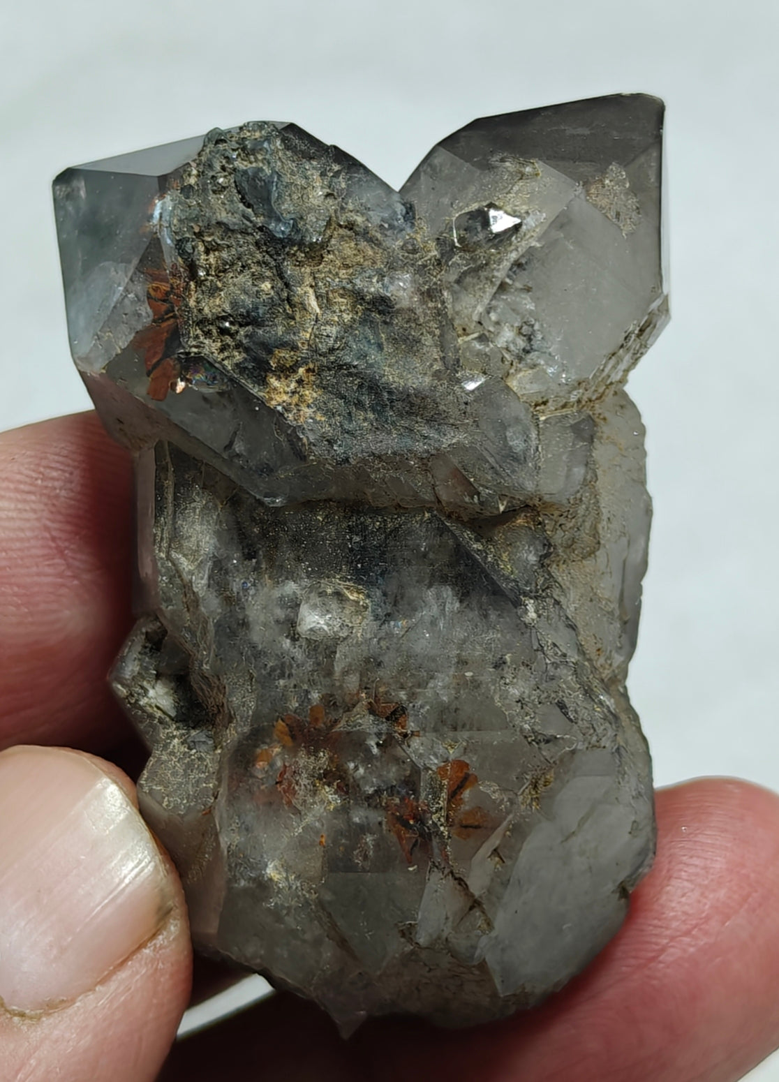 Natural smoky quartz crystal with rutiles inclusions 59 grams