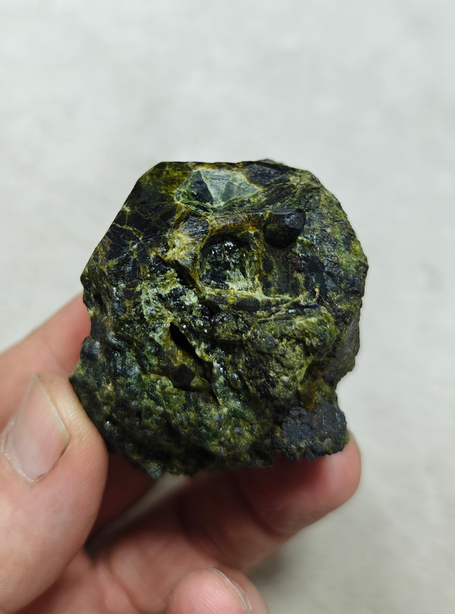 Natural green garnet variety demantoid crystal 142 grams