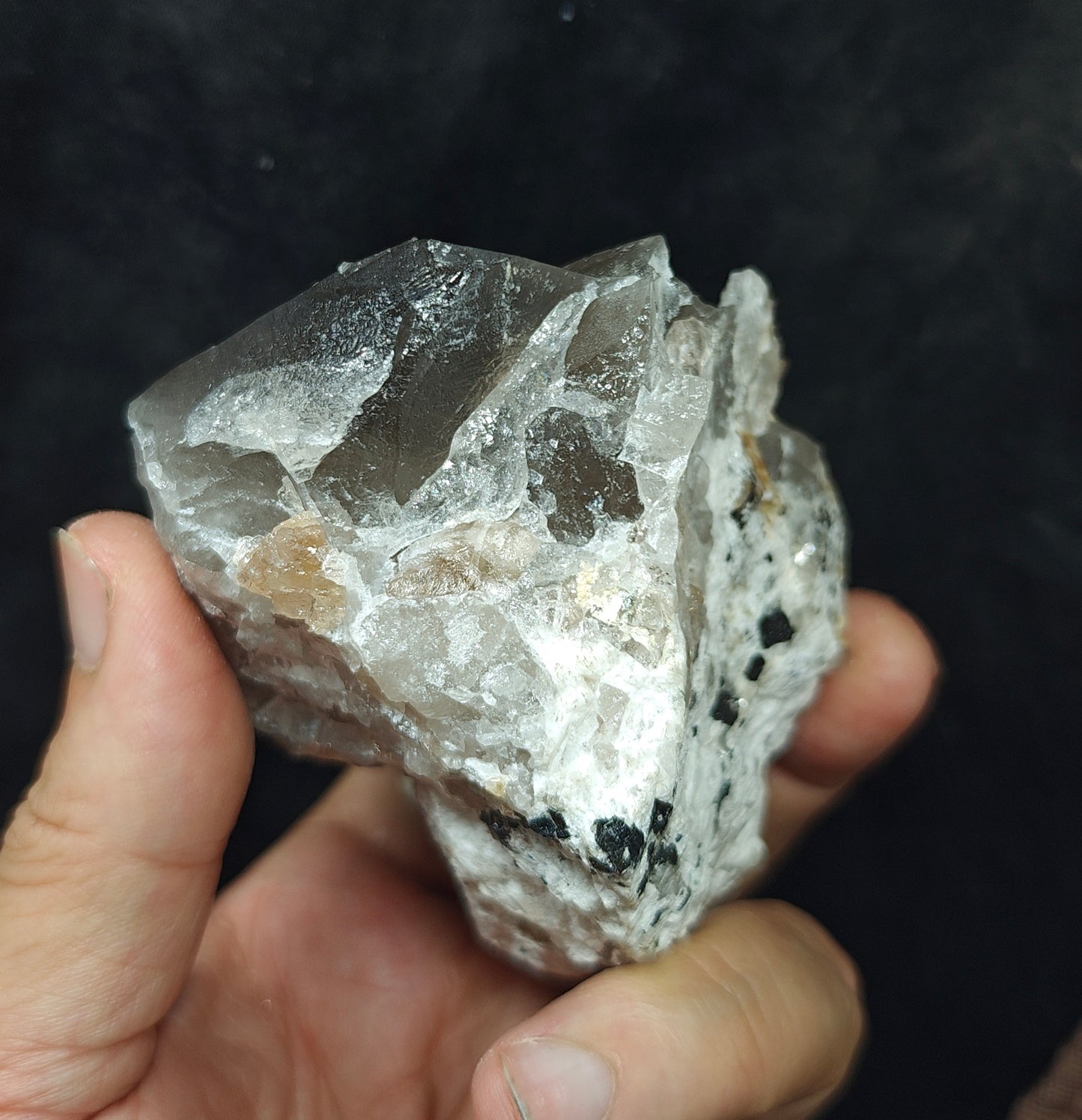 Peach color Topaz crystal on matrix 400 grams