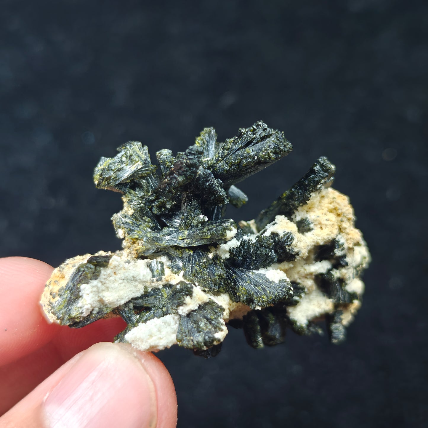 Natural epidote cluster on matrix 24 grams