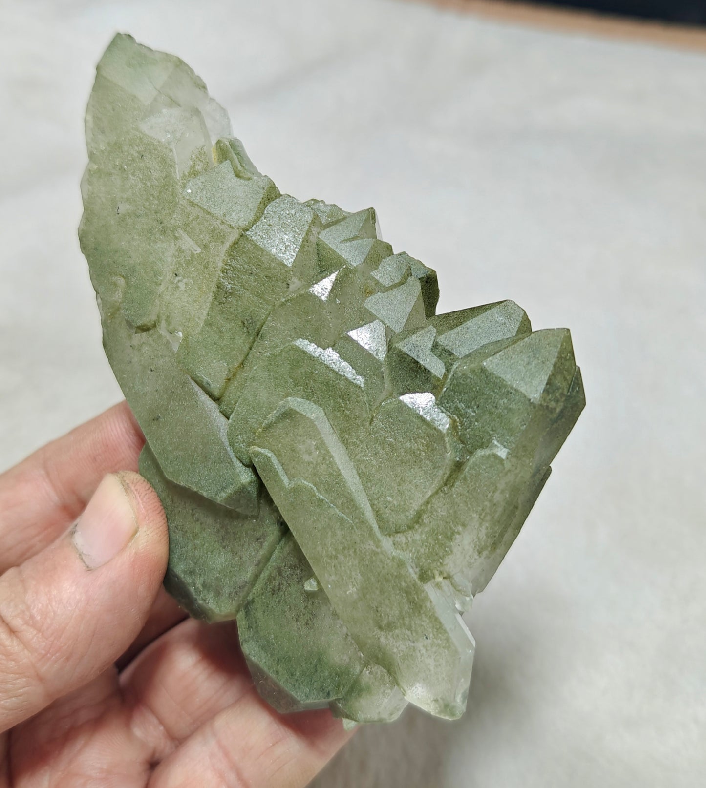 Chlorite Quartz crystals cluster 218 grams