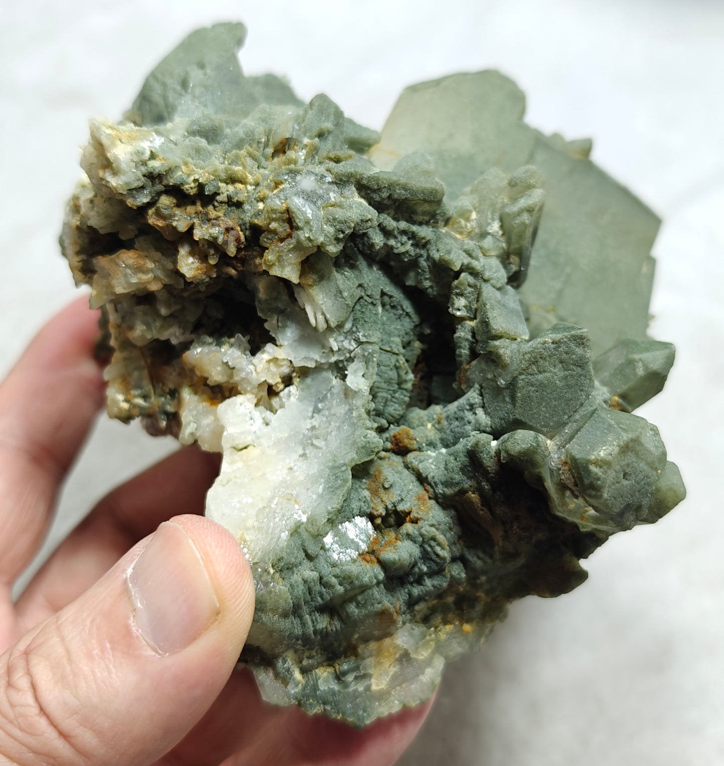 Chlorite Quartz crystals cluster 590 grams