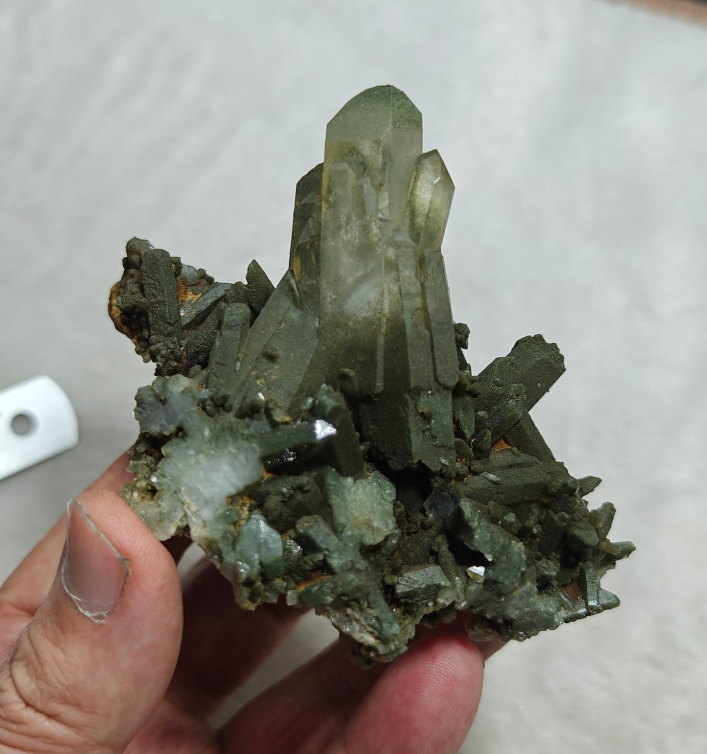 Natural chlorite quartz cluster 200 grams