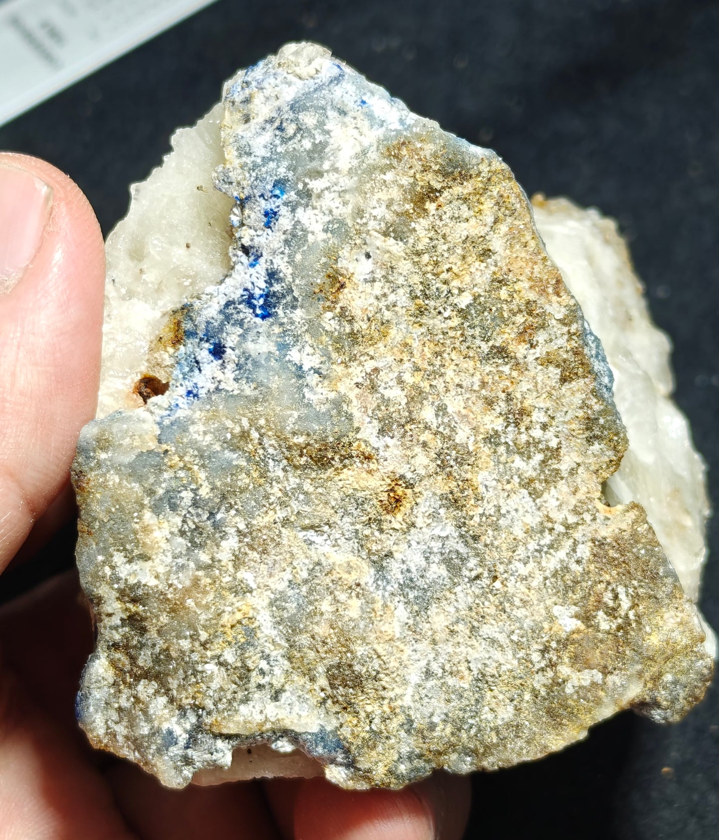 Afghanite/sodalite specimen on matrix with muscovite 399 grams