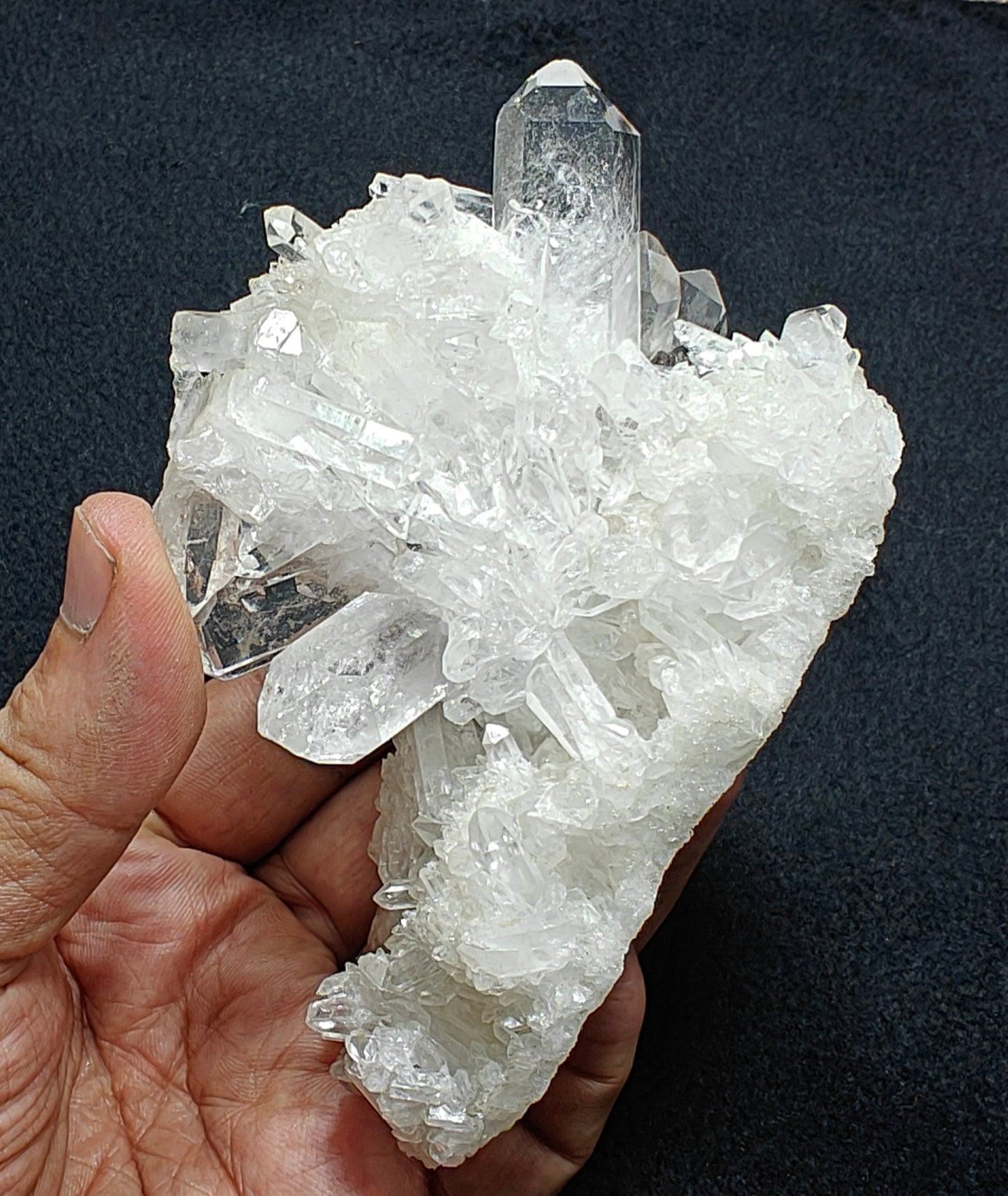 Single beautiful high lusterous Quartz Crystals with brookite on matrix 244 grams