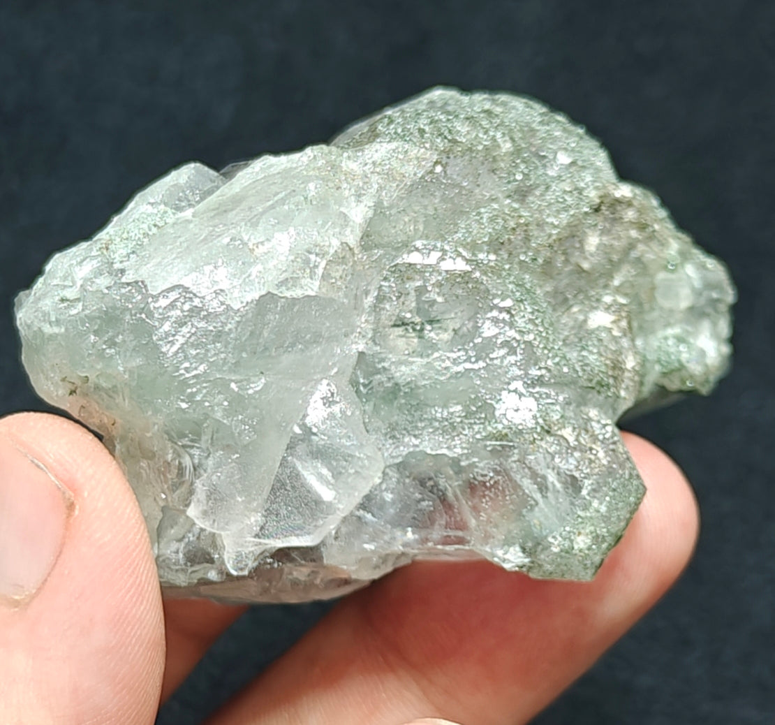 Light Purple Apatite with Green Inclusions of Byss-olite 115 grams