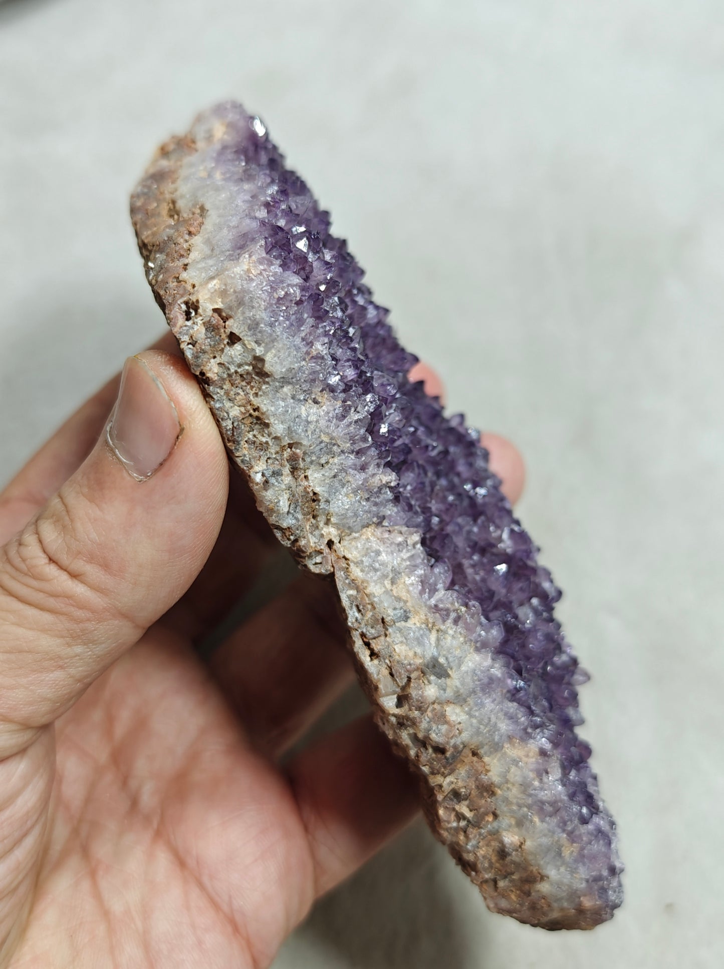 Natural Drusy Amethyst crystals Cluster plate 383 grams