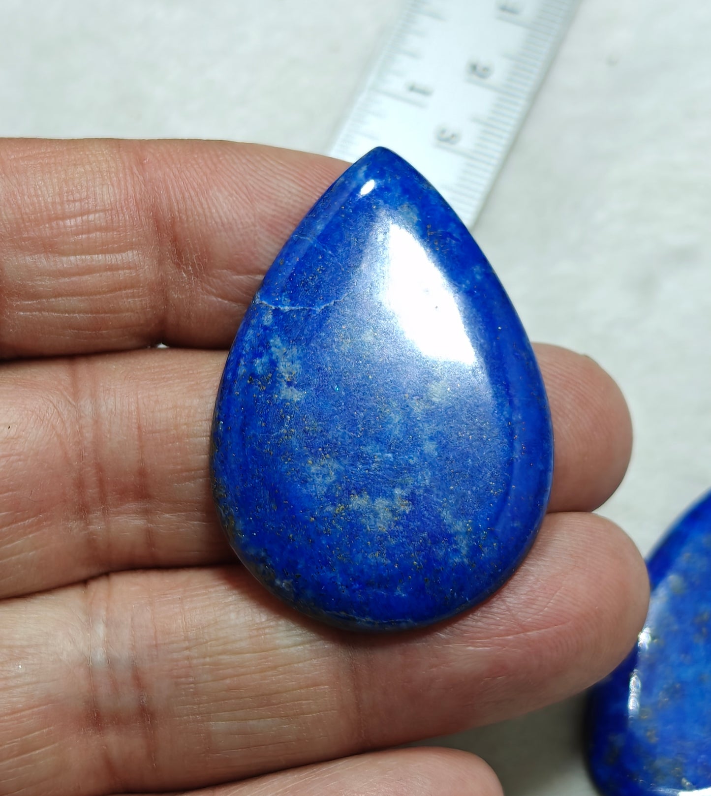 3 Lapis Lazuli Cabochons pear shaped flat back