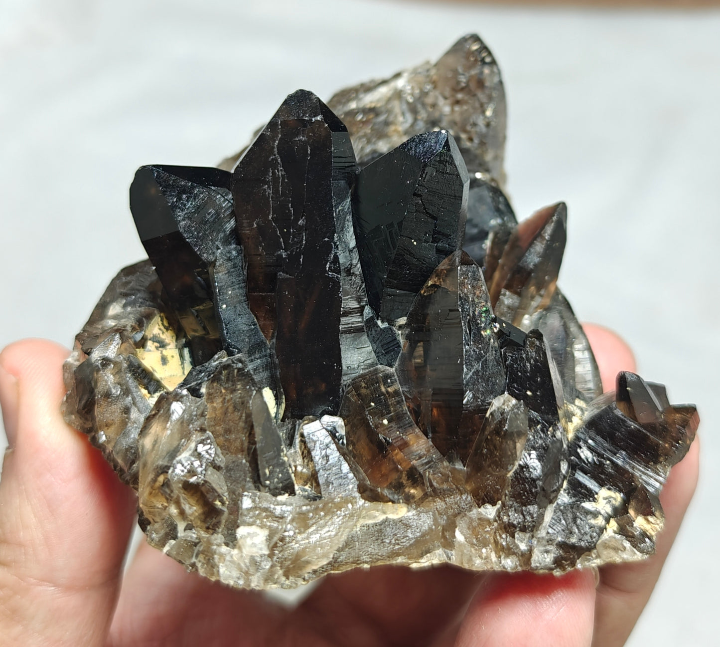 Natural smoky quartz cluster 296 grams