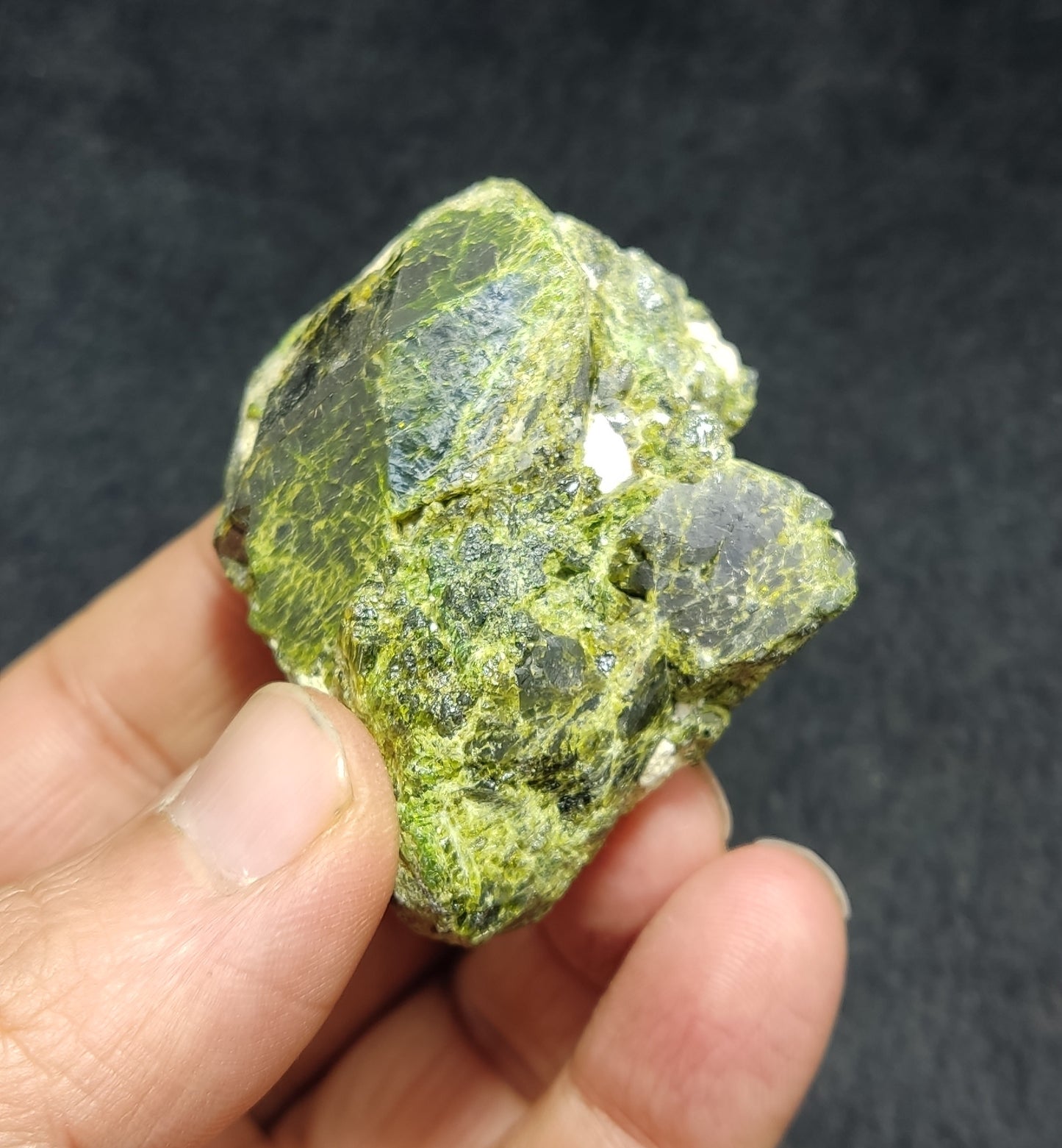 An Aesthetic specimen of garnet variety demantoid crystals on Matrix 117 grams