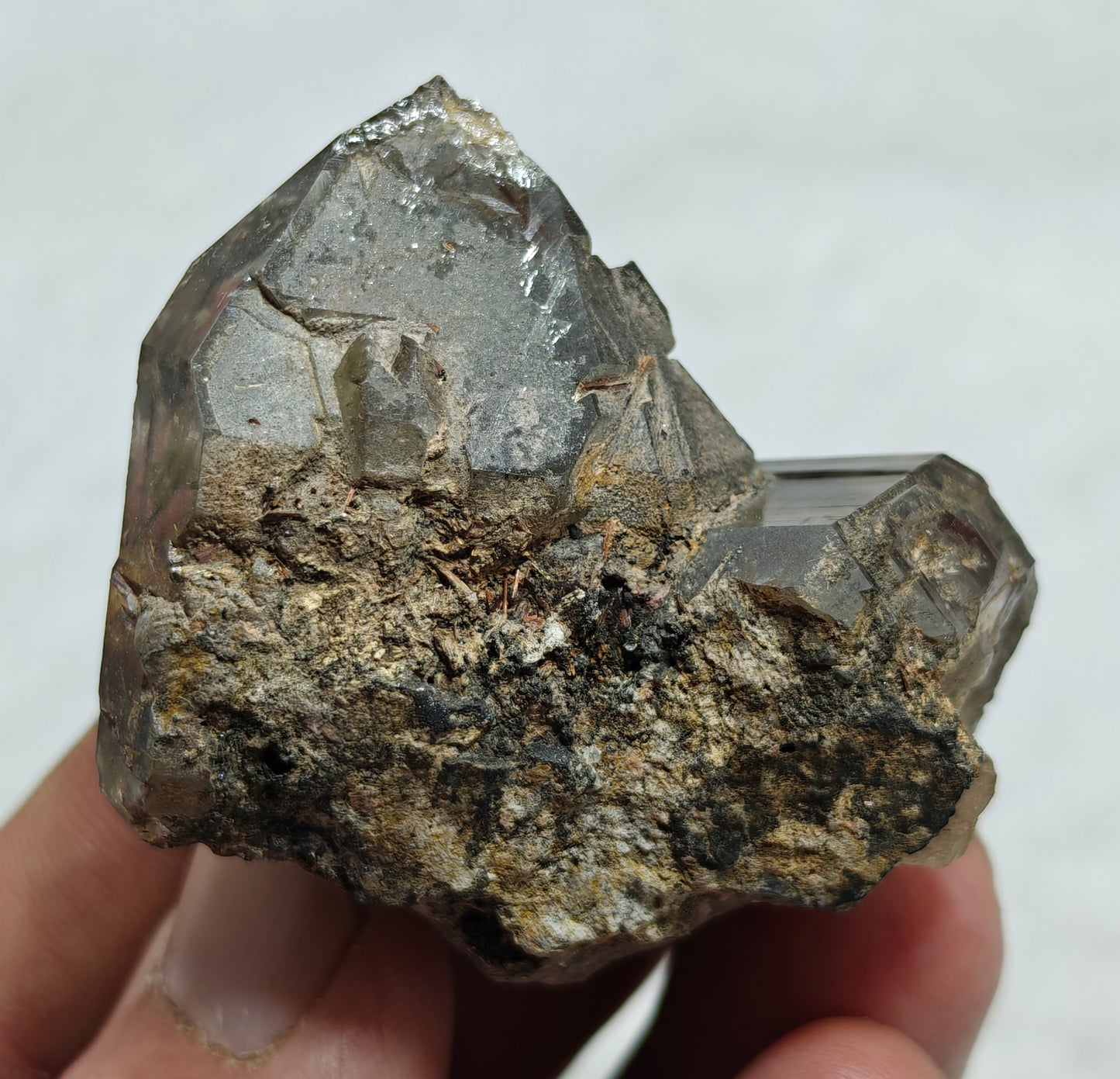 Natural smoky quartz with rutiles inclusions 73 grams