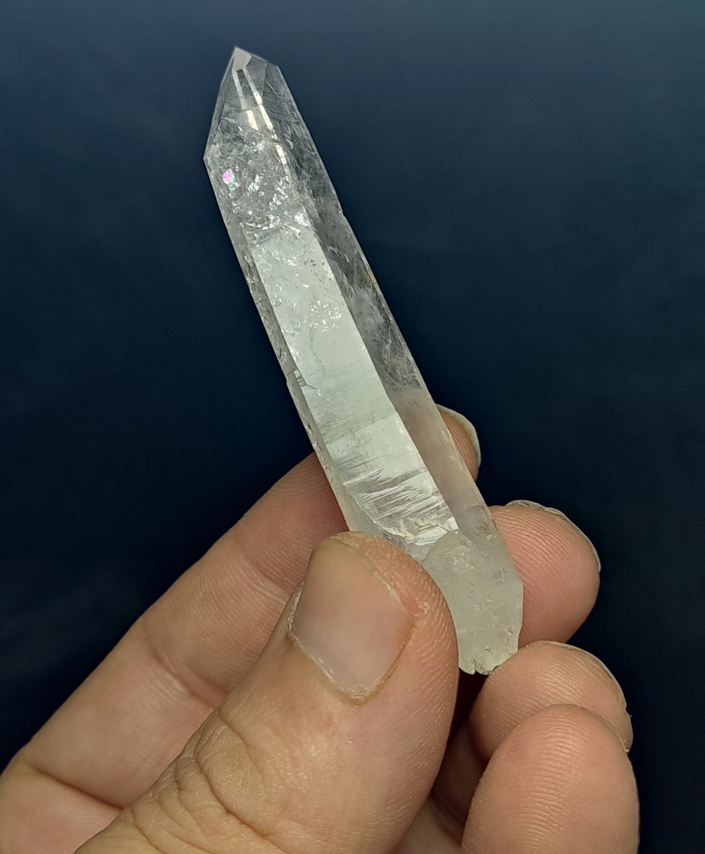 Double terminated Clear faden quartz crystal 22 grams