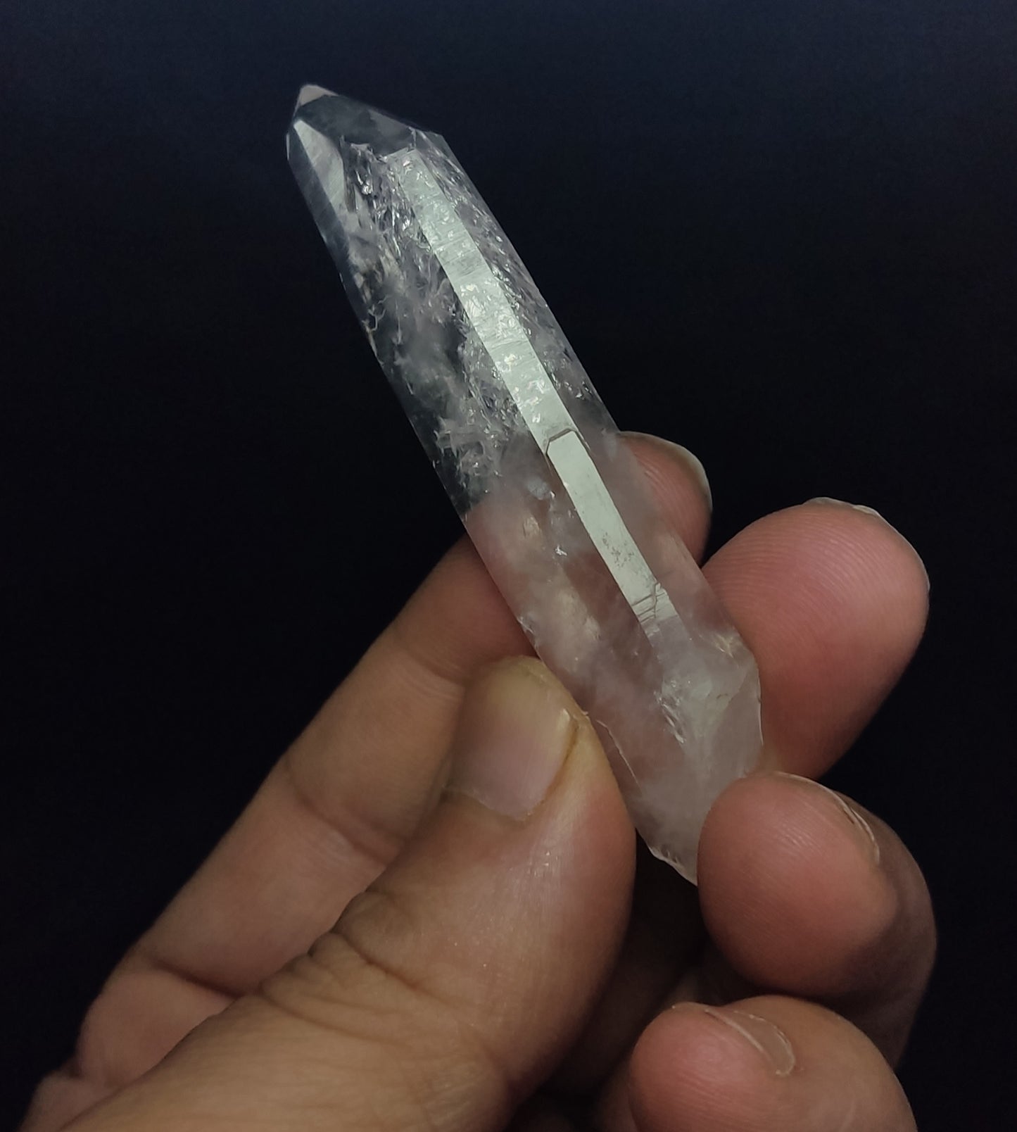 Double terminated Clear faden quartz crystal 22 grams