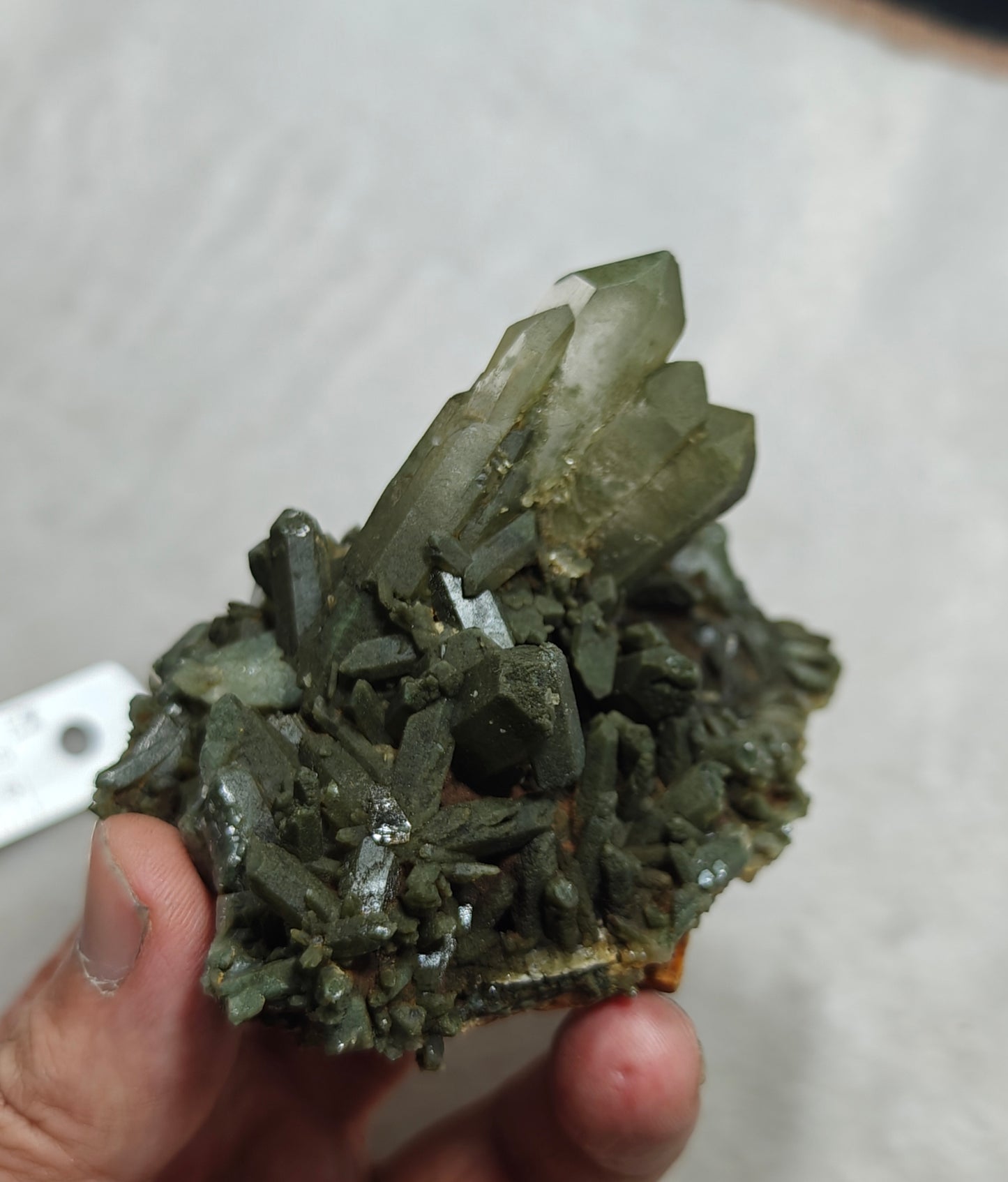 Natural chlorite quartz cluster 200 grams