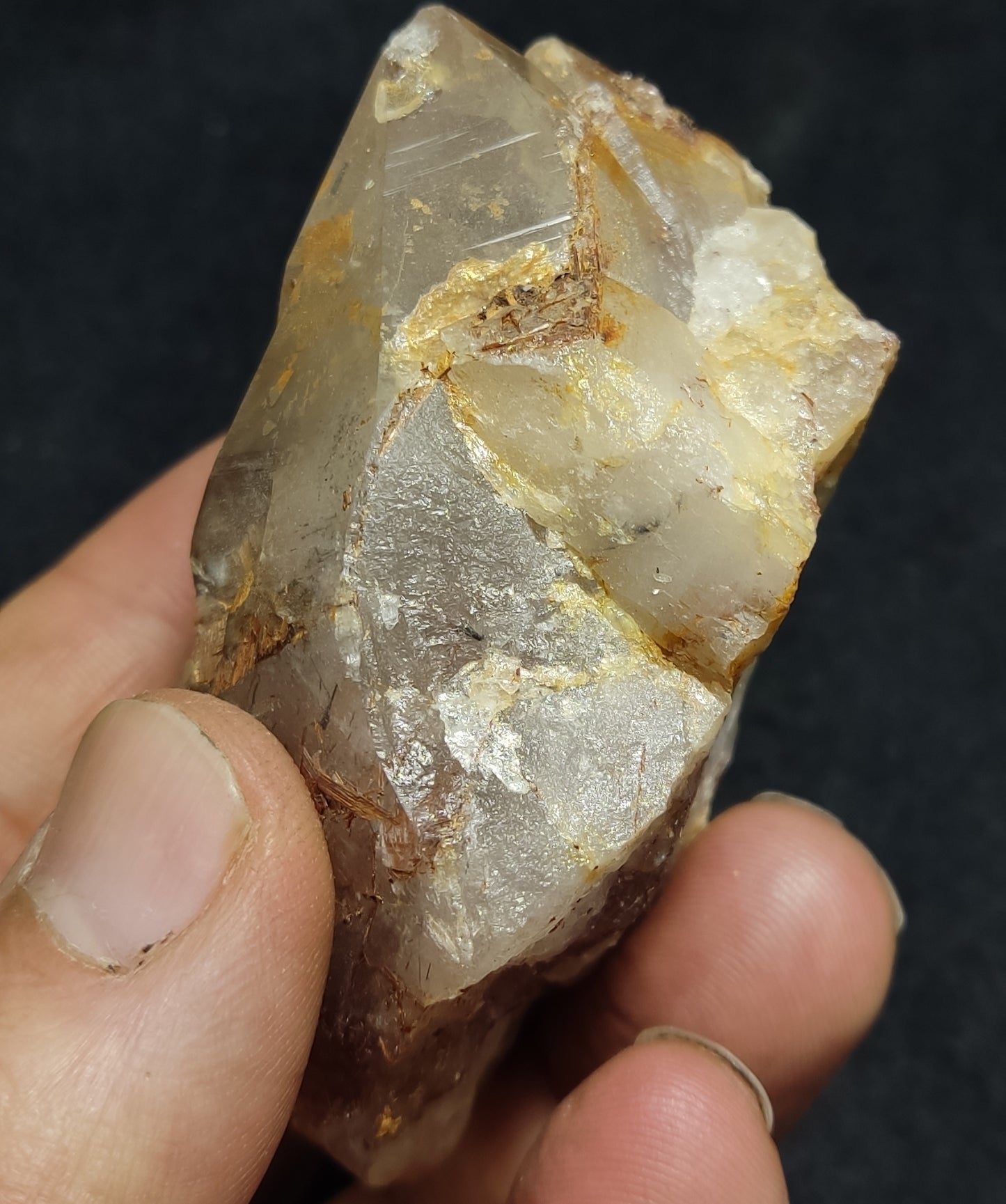 Natural Quartz Crystal with Rutiles Specimen 132 grams