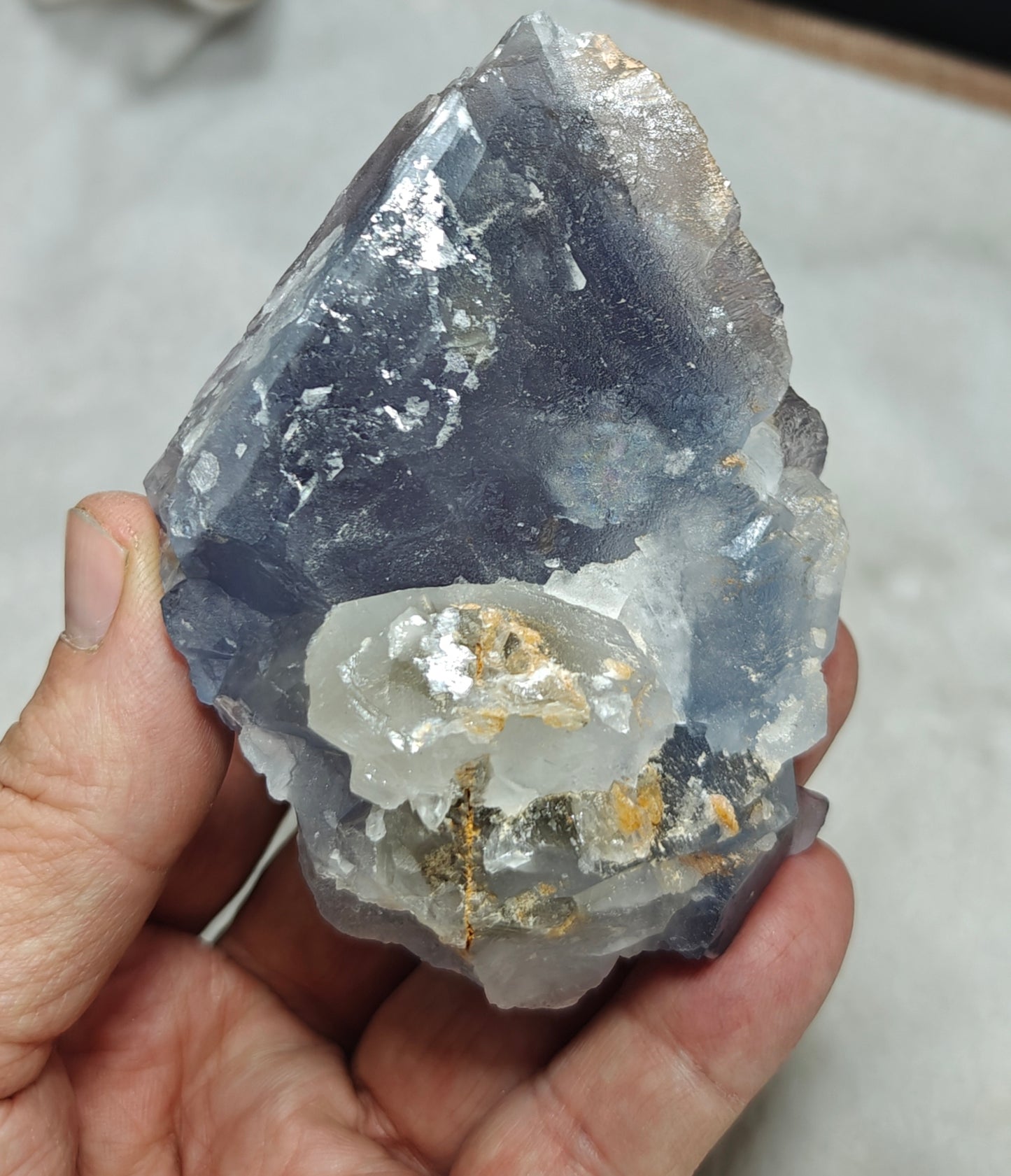 Purple and Blue phantom like Fluorite 330 grams