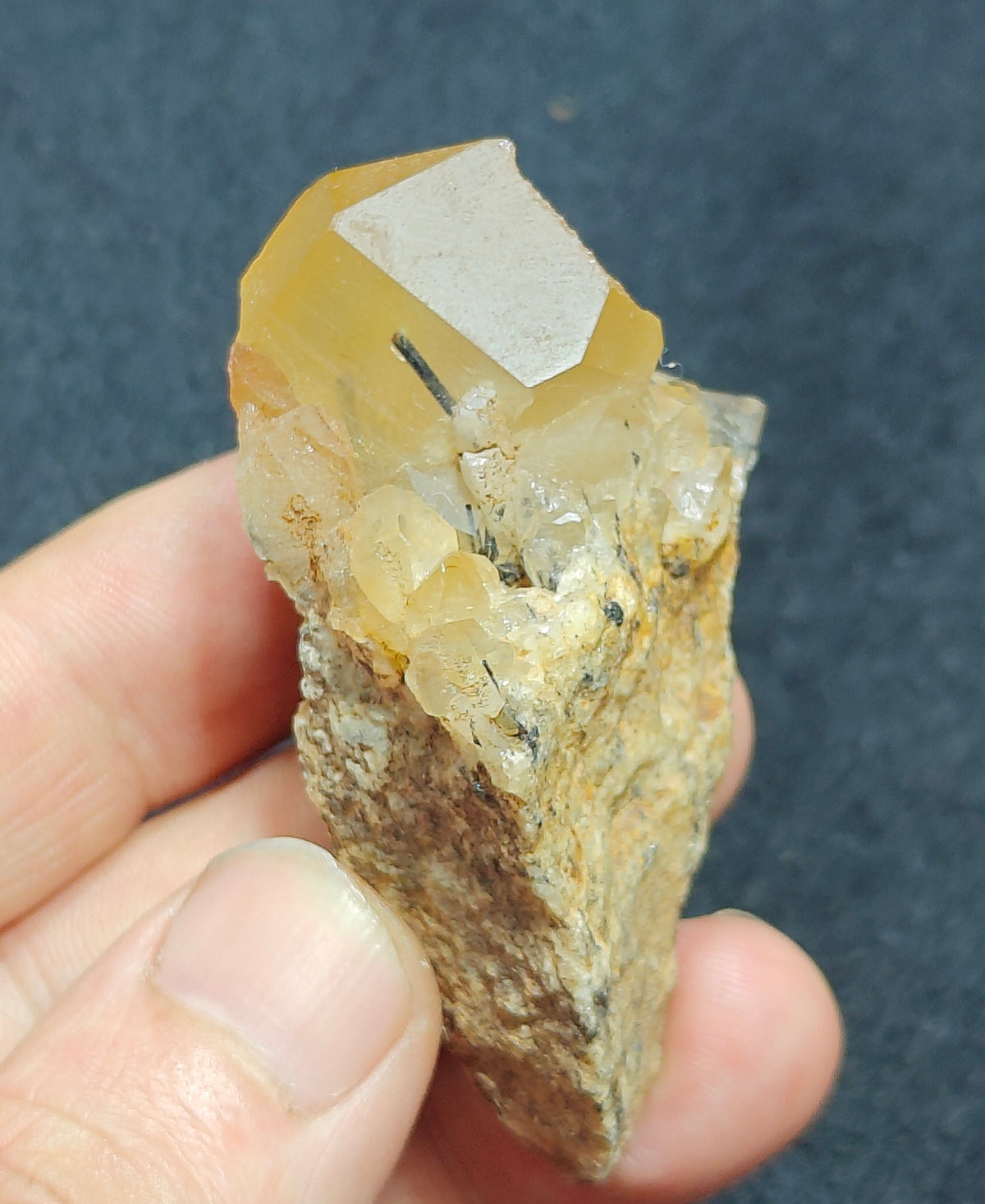 Astrophyllite Quartz with aegirine inclusions 53 grams