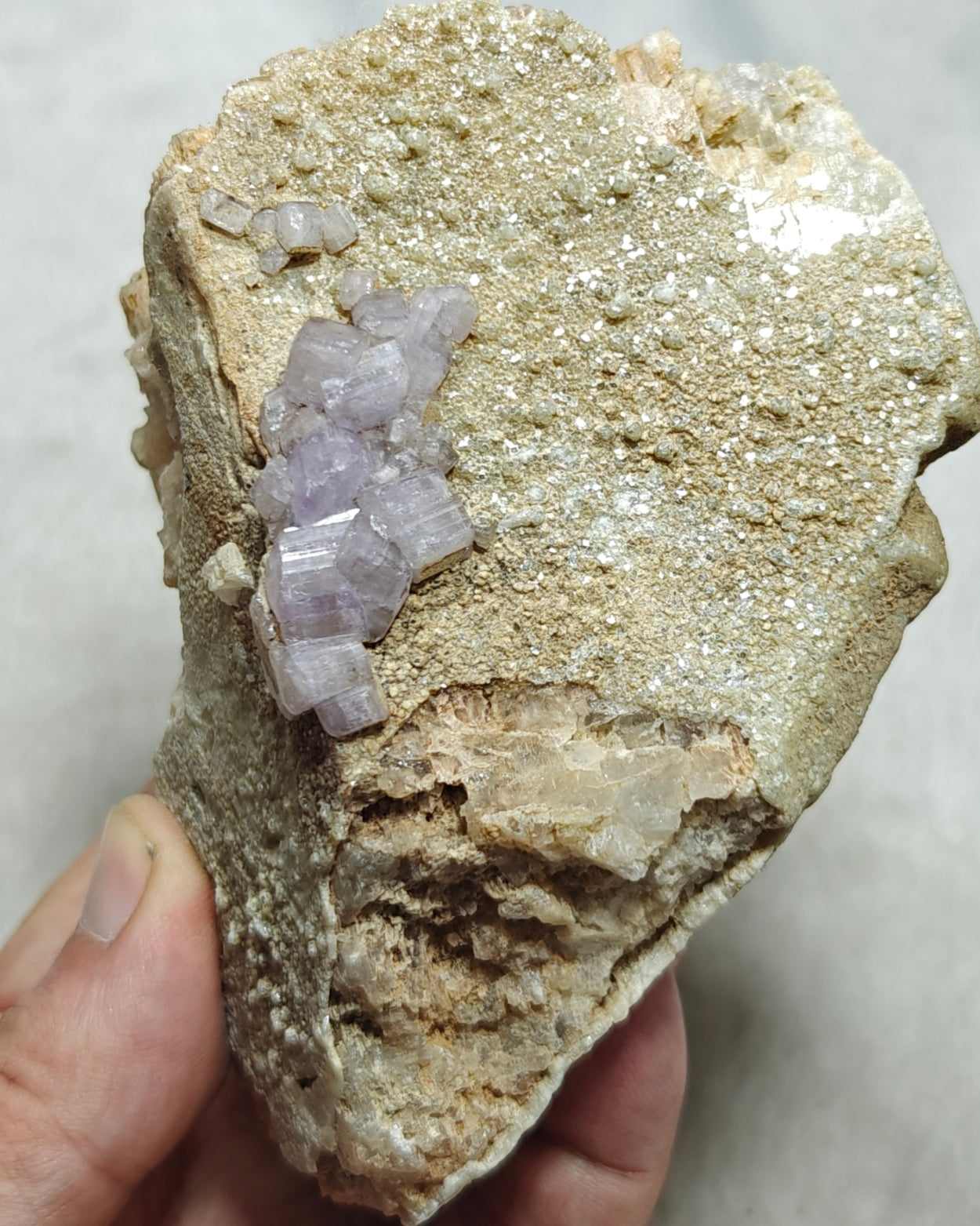 Purple Apatite crystals on matrix 486 grams