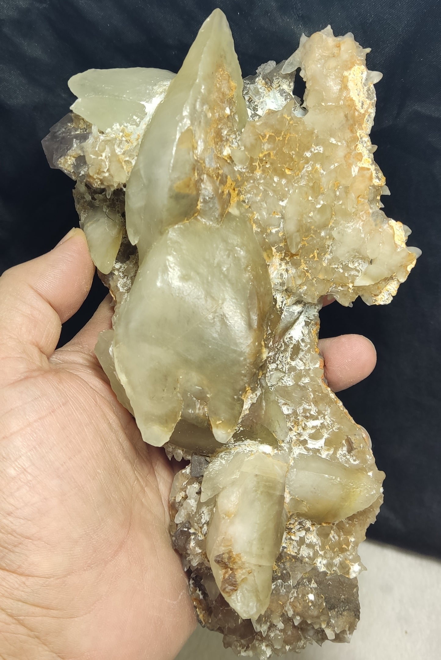 Large Natural terminated Calcite Specimen with Some Fluorite 1050 grams
