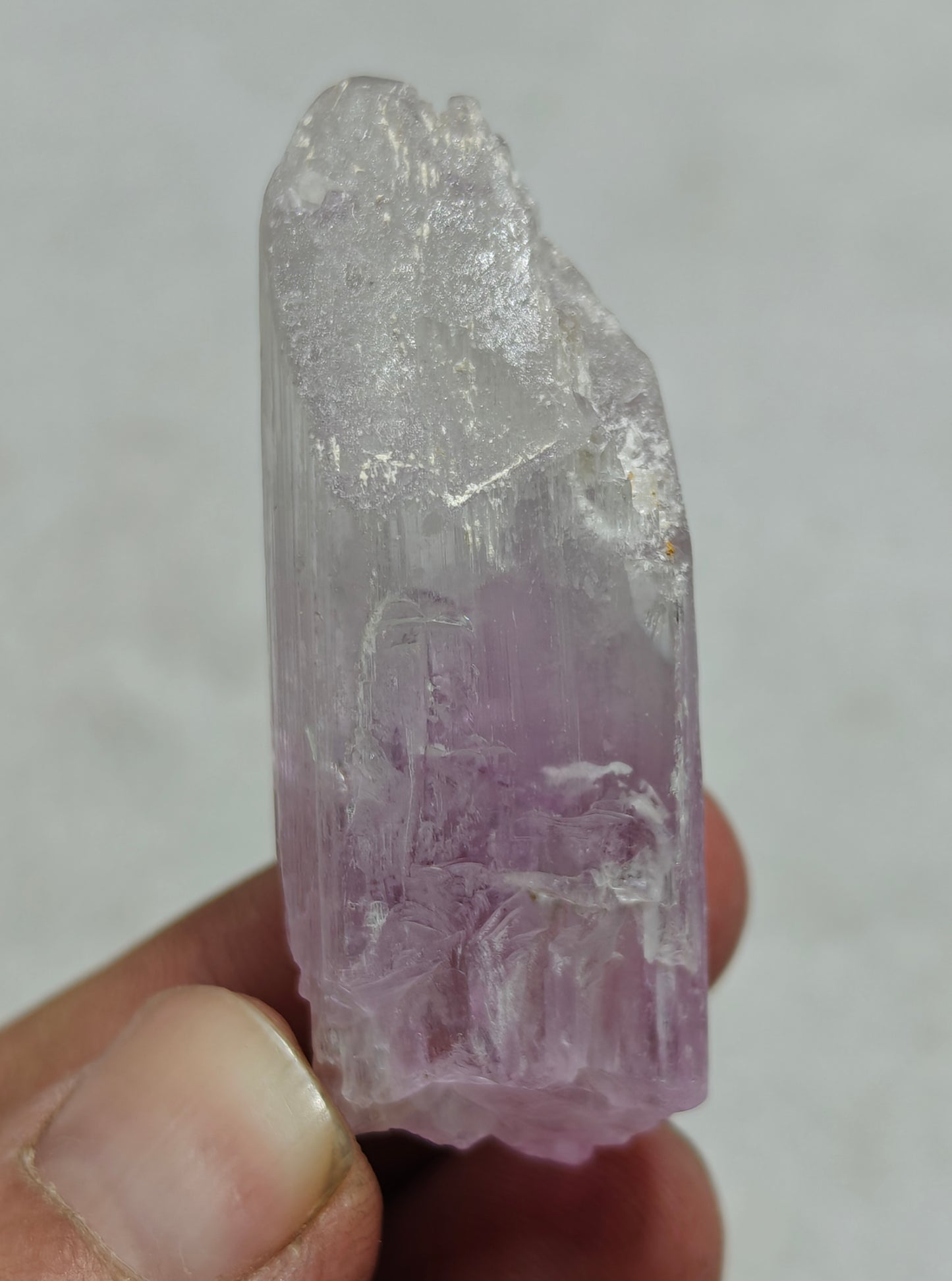 Rocks Gems Minerals Crystals Stones: Terminated bicolor crystal of specimen spodumene kunzite 36 grams