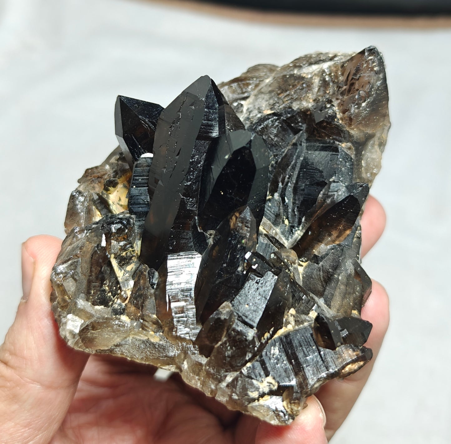 Natural smoky quartz cluster 296 grams